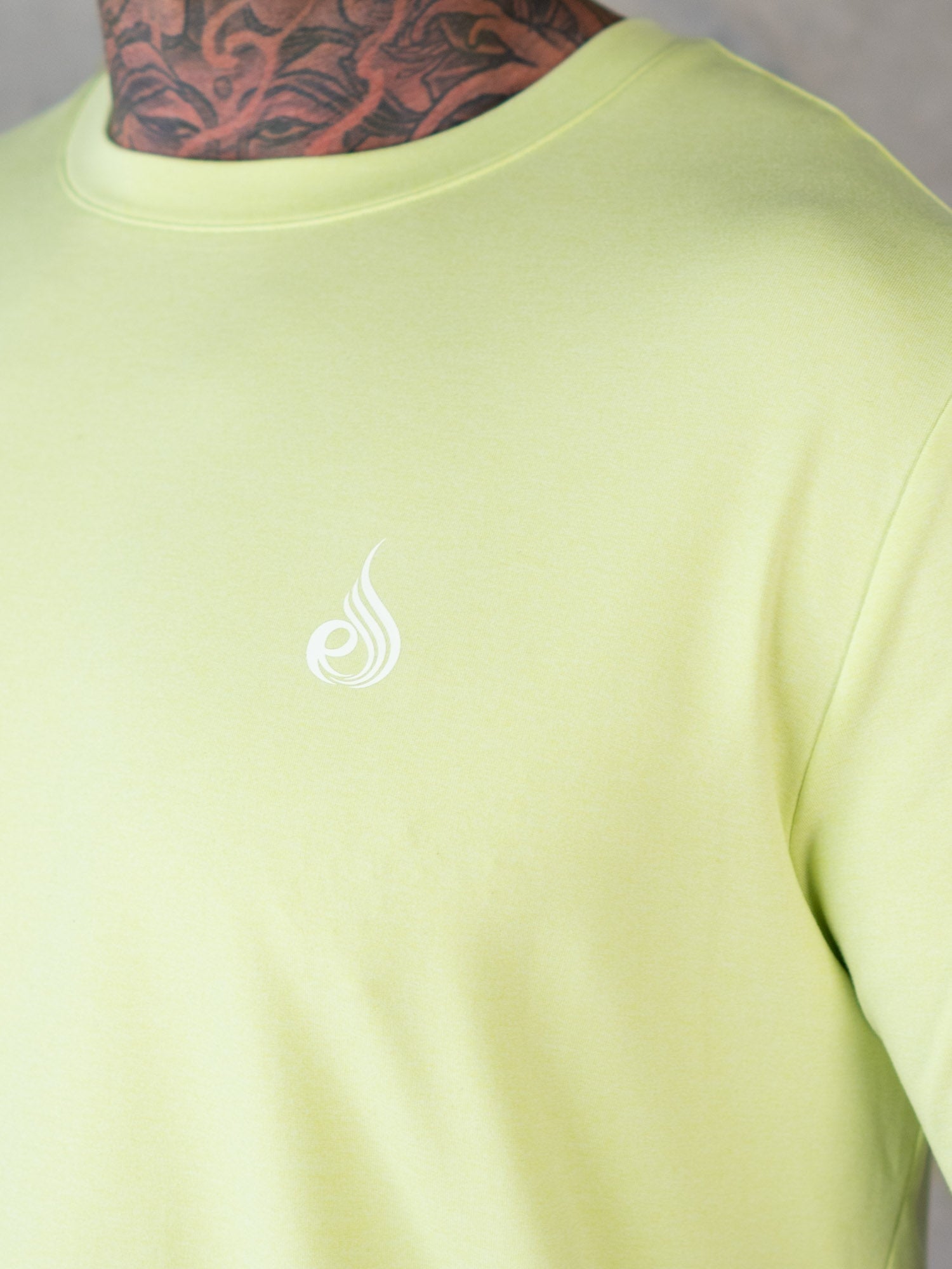 Soft Tech T-Shirt for Men & Women - Breathable Cotton Lime Marl Tee | Casual Wear, Gym, Lounge & Everyday Comfort