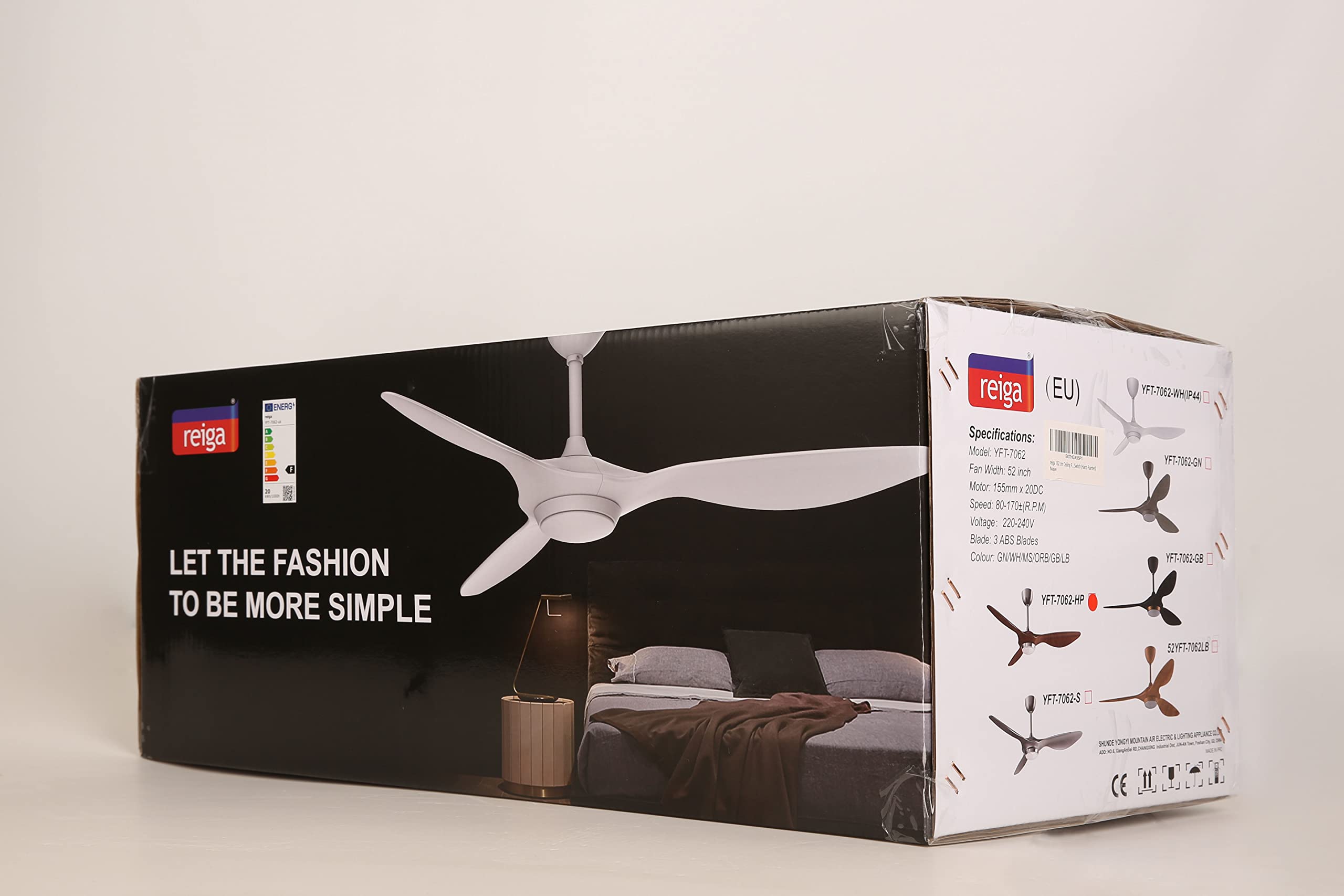 Reiga 52 Inch Ceiling Fan with Remote Control - Bright White, Dimmable LED Light, 6 Speed DC Motor, Reversible Modern Blades, Timer - Perfect for Living Room, Bedroom & Outdoor Patio