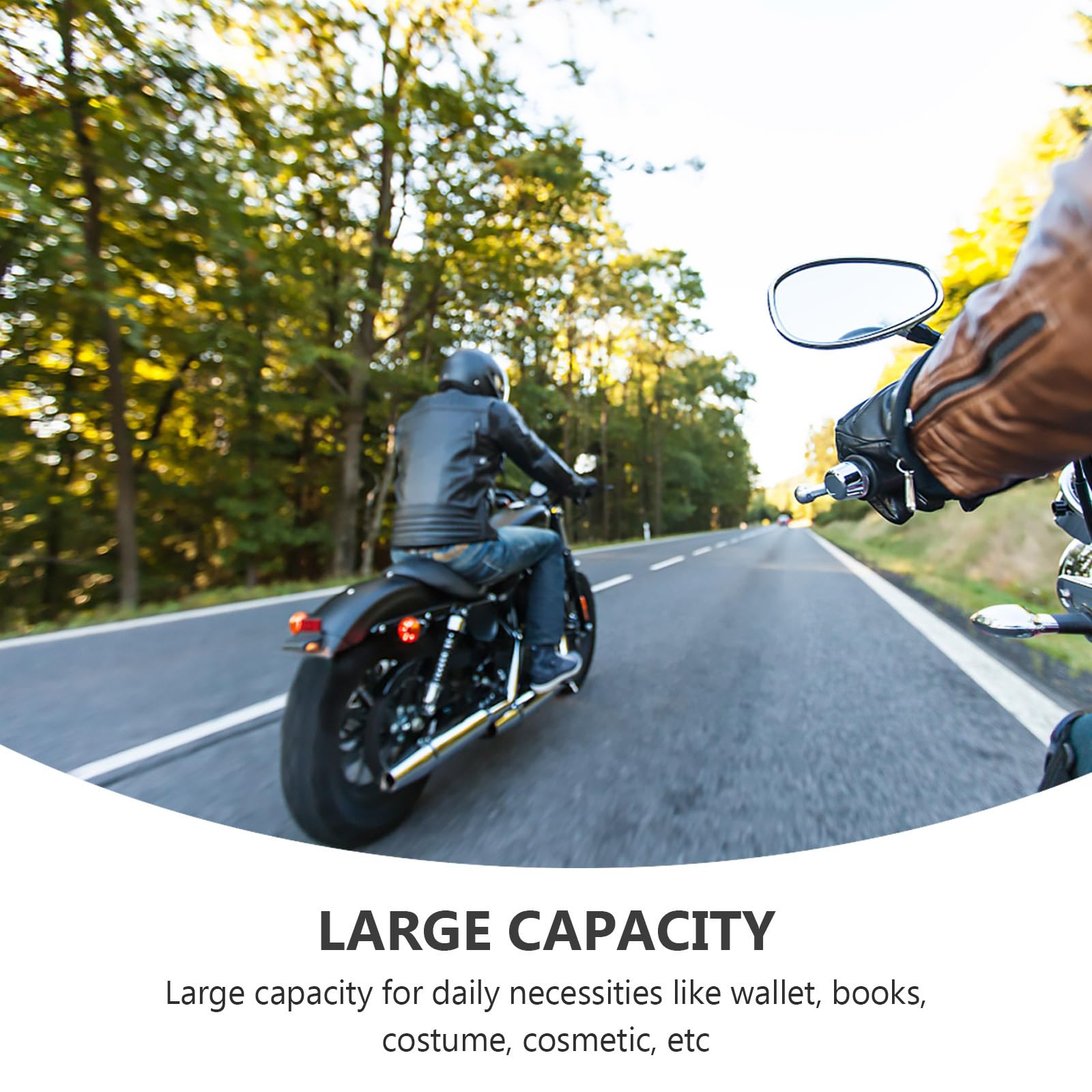 Garneck Motorcycle Swingarm Bag with Metal Buckle - Left Side Quick Release Black Storage Pouch for Harley Sportster, Night Rod & Shadow - Perfect for Road Trips & Daily Commuting