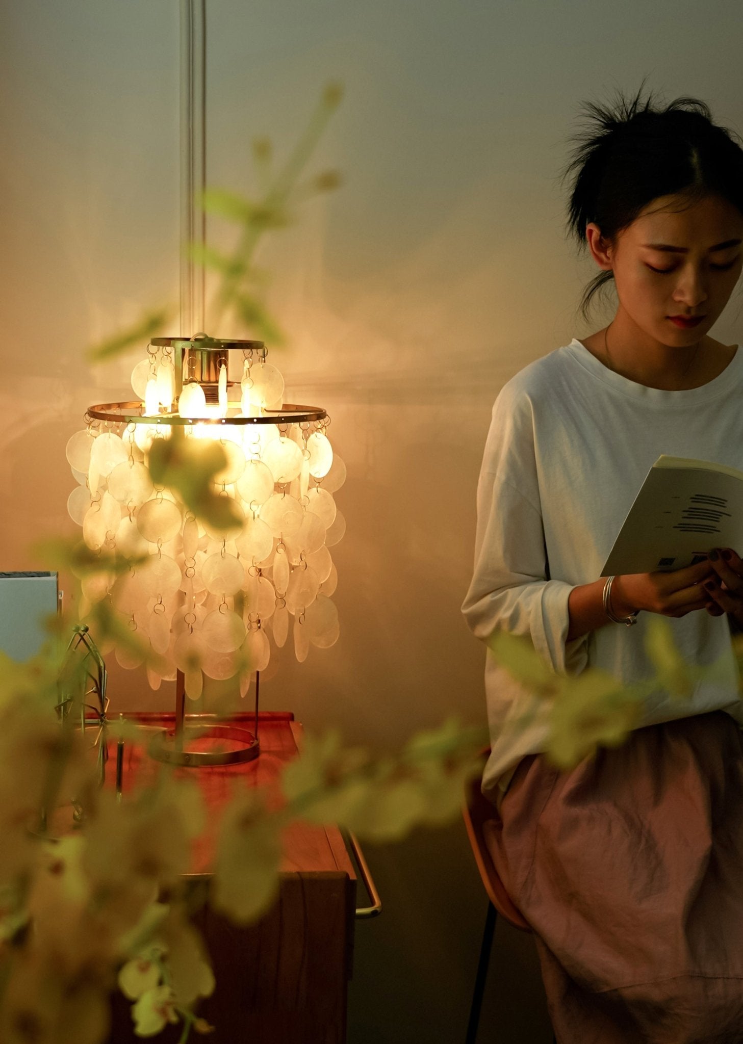 Modern Round Shell Table Lamp - Stylish Bedside & Living Room Lighting for Home Decor | Perfect for Bedroom, Office & Reading Nook