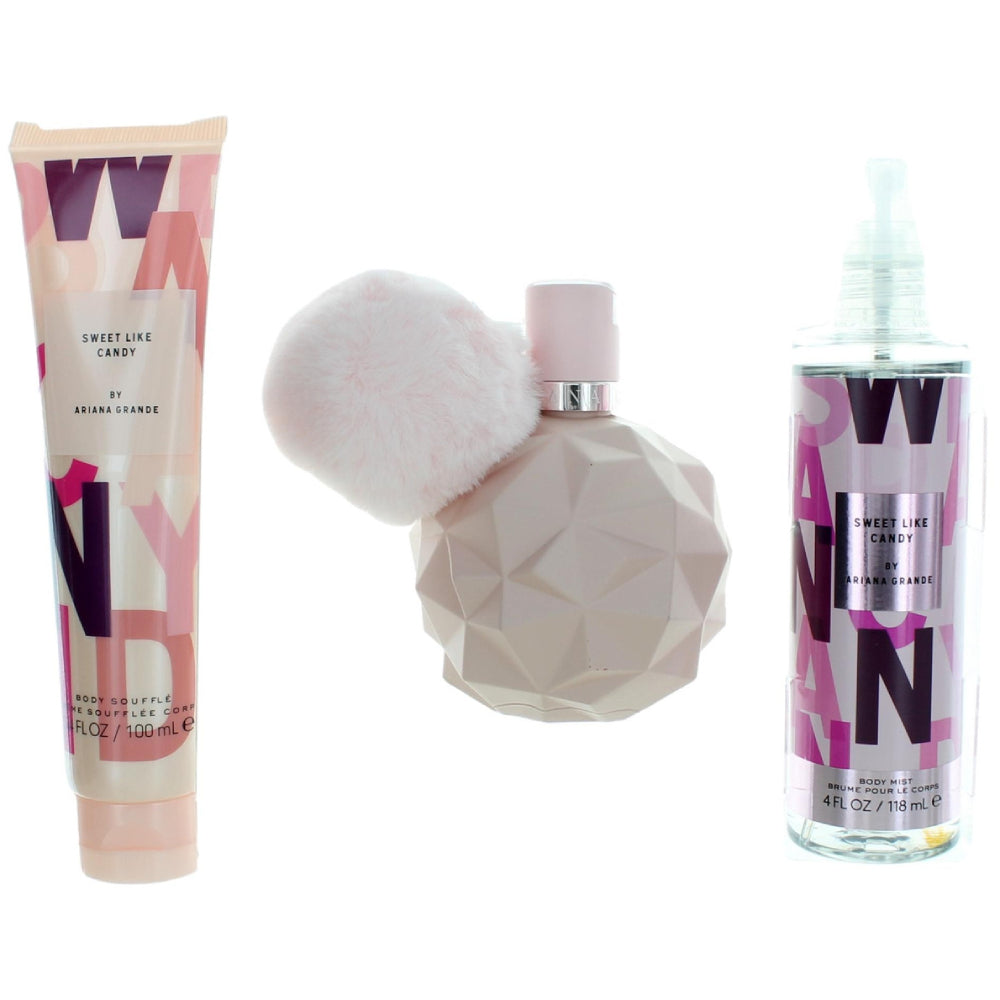 Ariana Grande Sweet Like Candy Women's Perfume Gift Set - 3 Piece Fragrance Collection for Her, Perfect for Birthdays, Anniversaries & Valentine's Day Gifts
