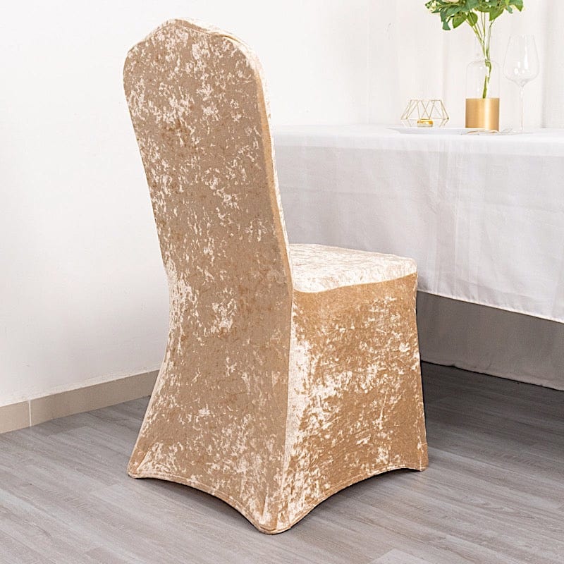 Luxury Crushed Velvet Stretch Spandex Banquet Chair Covers - Elegant & Durable for Weddings, Parties, and Events