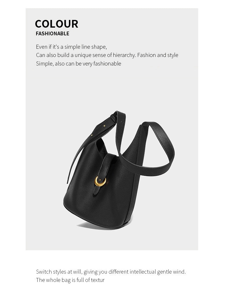 Genuine Leather Shoulder Bag for Women - Soft Cowhide Crossbody Purse - Stylish & Durable Handbag for Work, Travel & Everyday Use