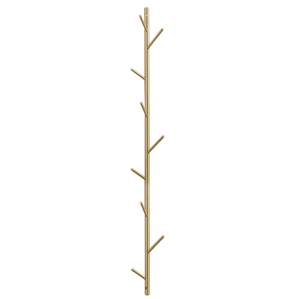 Stylish Brass Wall Coat Rack with 9 Hooks - Space Saving Entryway Organizer for Hallway, Living Room, Bedroom & Bathroom - Durable Mounted Coat Hanger for Jackets, Hats, Bags & Accessories (Perfect for Small Spaces & Home Decor)