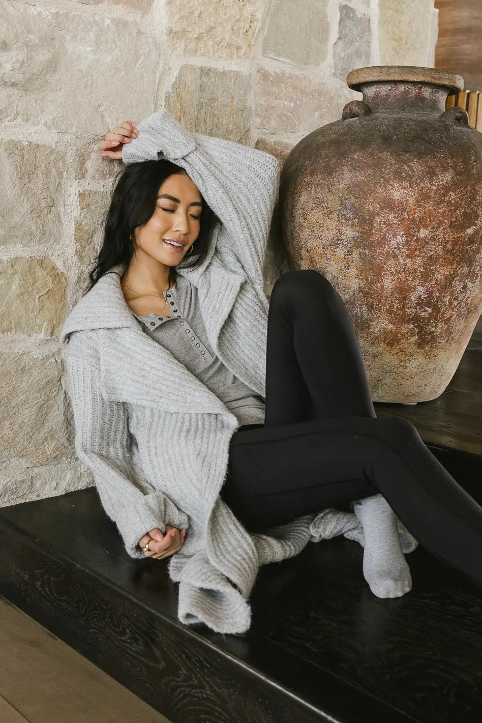 Emily Long Cardigan in Grey - Women's Cozy Knit Sweater for Fall & Winter | Perfect for Office, Casual Outfits & Layering | FINAL SALE