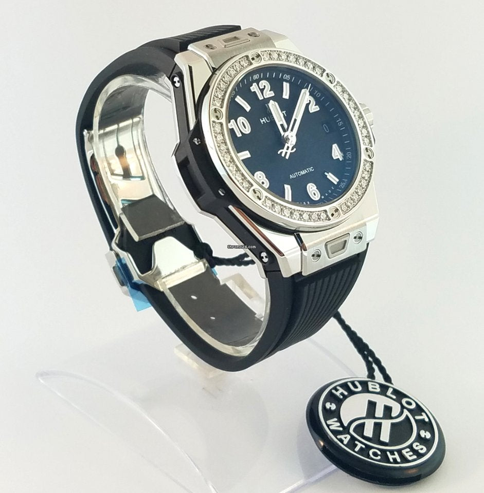 Hublot Big Bang 39mm One Click Steel Diamond Automatic Watch for Men - Luxury Swiss Timepiece with Date Function, Perfect for Business Meetings & Special Occasions