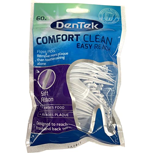 DenTek Comfort Clean Flossers for Hard-to-Reach Back Teeth - 60 Count Dental Floss Picks (Pack of 1) | Perfect for Travel, Office & On-the-Go Oral Care