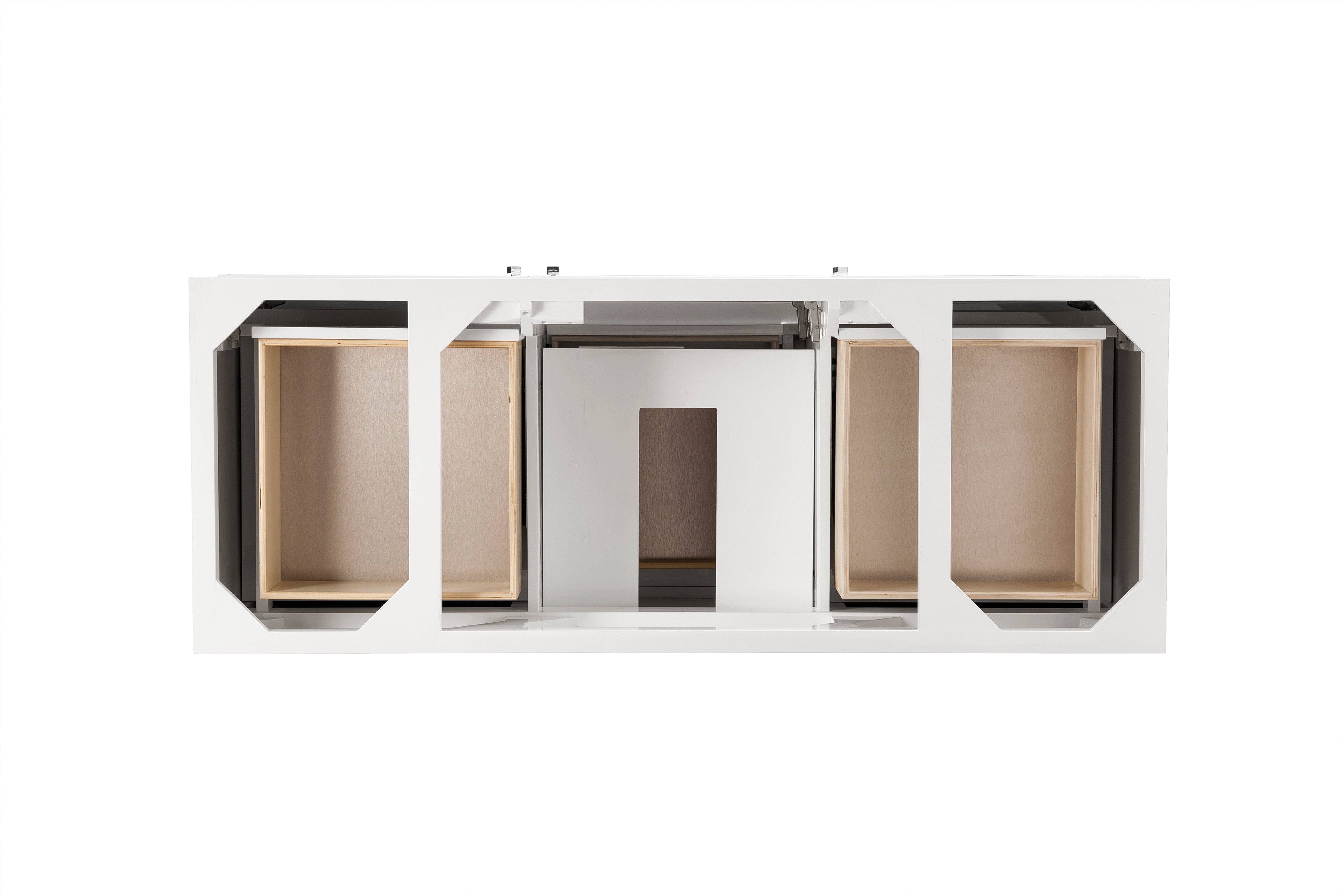 Athens 60 Inch Single Vanity Cabinet with Soft Close Doors - Glossy White Finish for Bathroom Remodel & Modern Home Decor