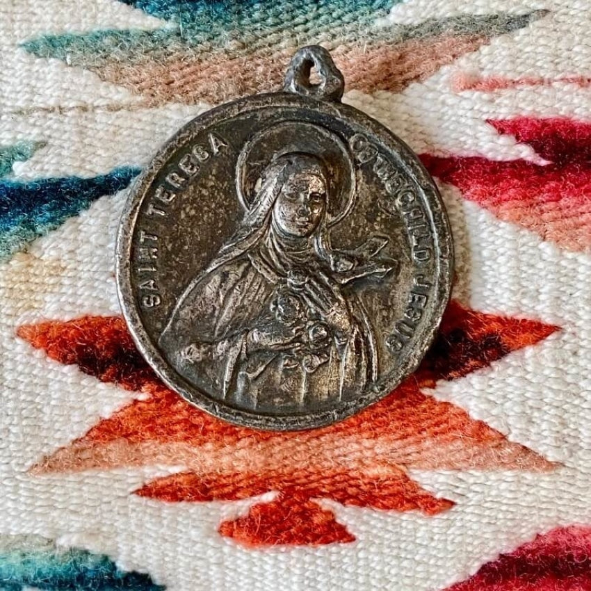 Sterling Silver Saint Teresa Religious Pendant Necklace - Inspirational Gift for Baptism, First Communion & Spiritual Protection
