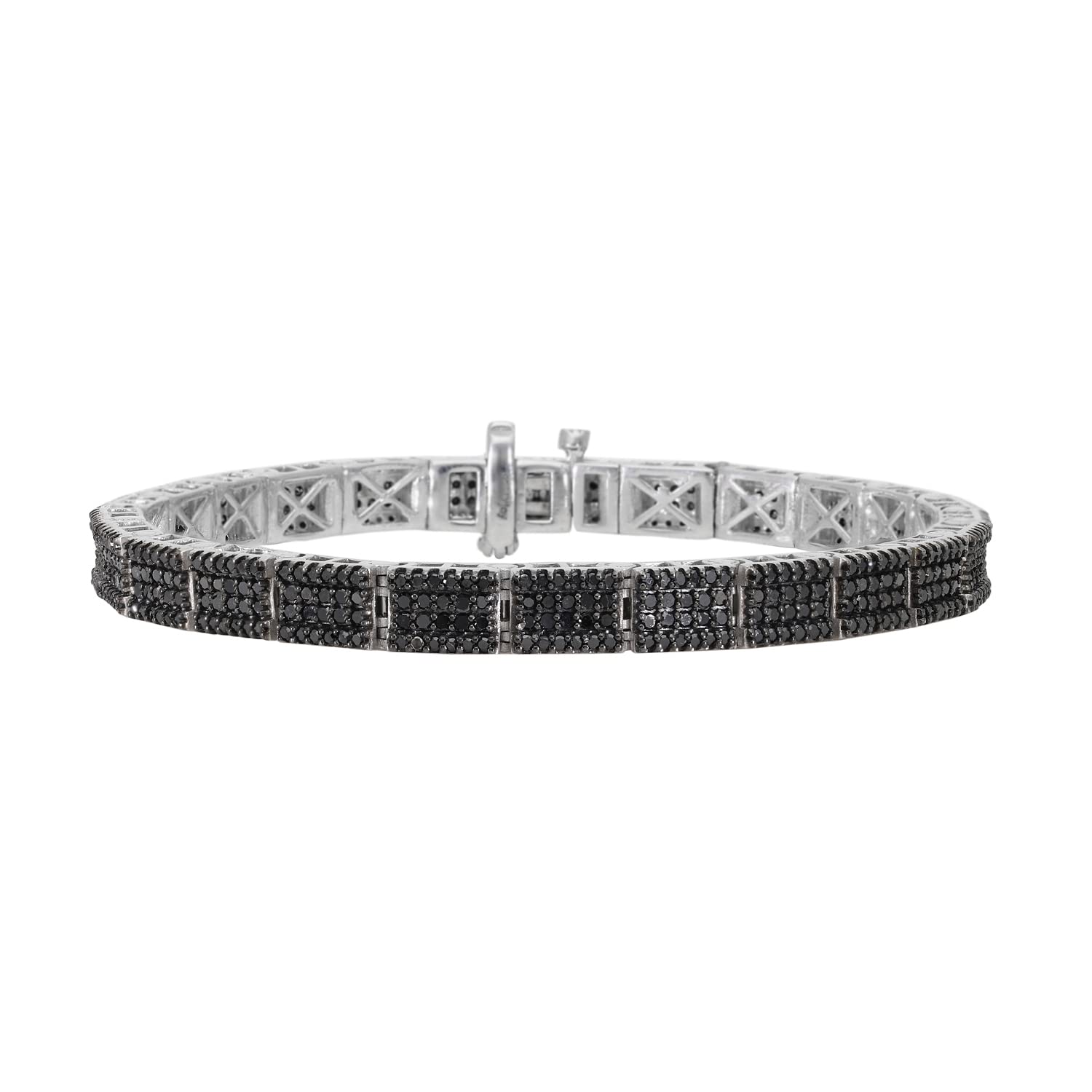 925 Sterling Silver Platinum Plated Tennis Bracelet for Women | Black Diamond Jewelry | Wedding, Engagement, Anniversary & Mother's Day Gift | Perfect for Formal Events, Date Nights & Special Occasions
