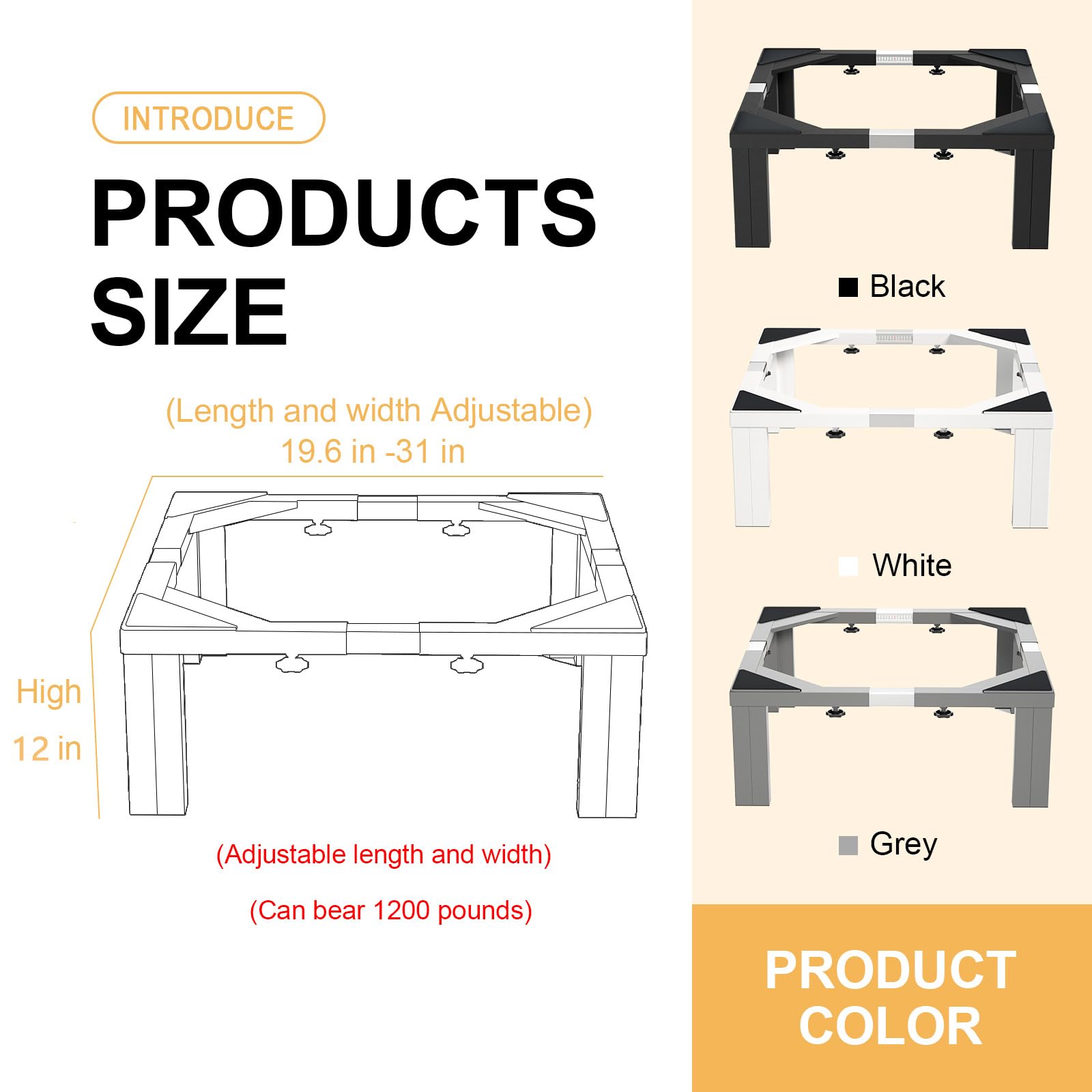 Heavy Duty Stainless Steel Laundry Pedestal Stand - 12