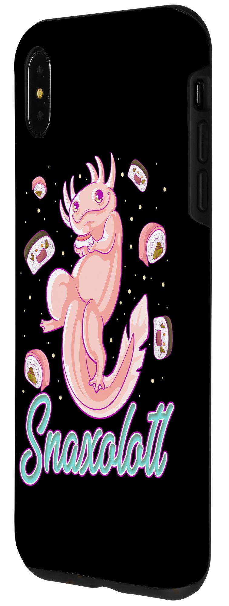 Funny Axolotl Sushi iPhone XS Max Case - Cute Kawaii Animal Food Pun Phone Cover for Girls & Teens - Perfect for School, Work & Daily Use
