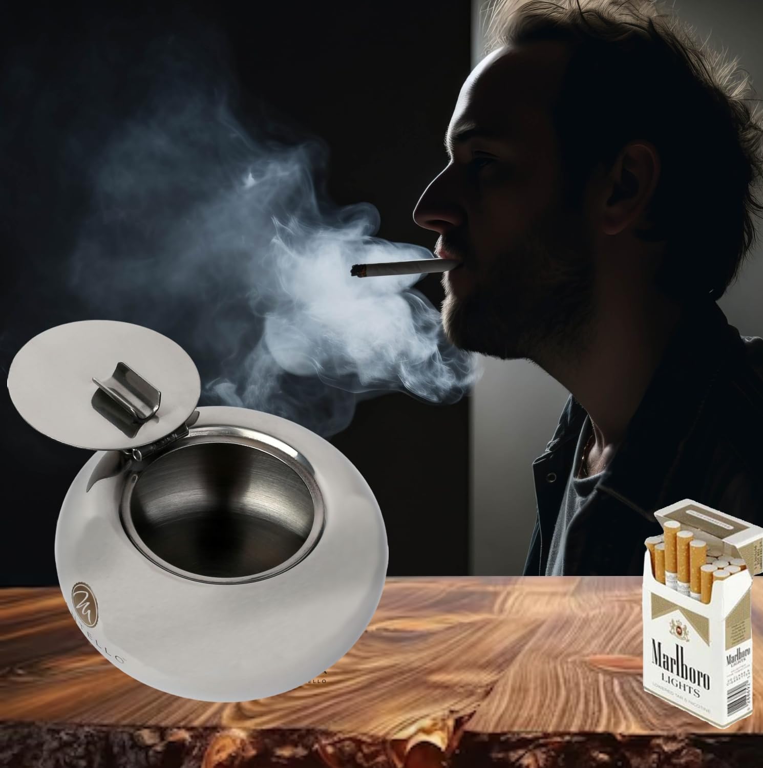 Premium Cigarette Ashtray for Home, Office, Indoor & Outdoor Use - Perfect for Patio, Deck, and Smoking Areas