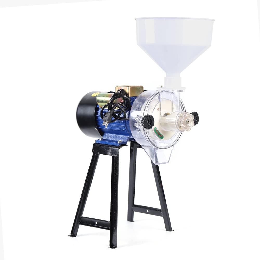 2200W Commercial Electric Grain Grinder - Heavy Duty Corn, Wheat & Feed Mill with Hopper - Perfect for Home Brewing, Bakery & Farm Use - Wet & Dry Grinding
