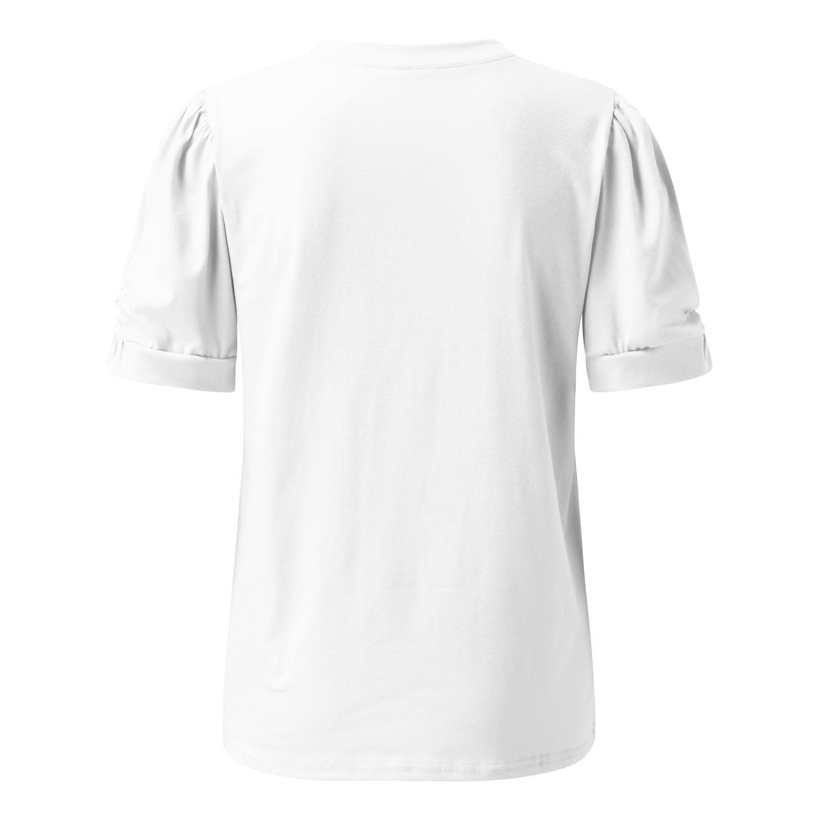Sky Blue Women's Summer Tops - Casual Crew Neck Puff Short Sleeve Tunic T-Shirts for Women | Perfect for Beach Outings, Picnics & Summer Casual Wear