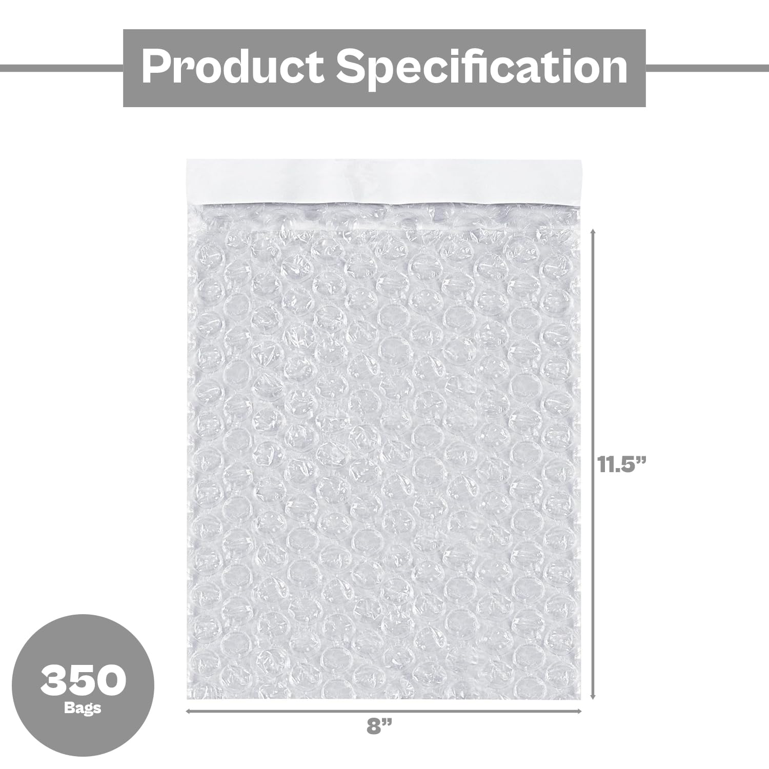 MMBM Clear Self-Seal Bubble Pouches 8x11.5 Inch (350 Pack) - Air Cushion Protective Bags for Shipping, Moving & Fragile Item Packaging - Perfect for Electronics, Glassware & Gift Wrapping