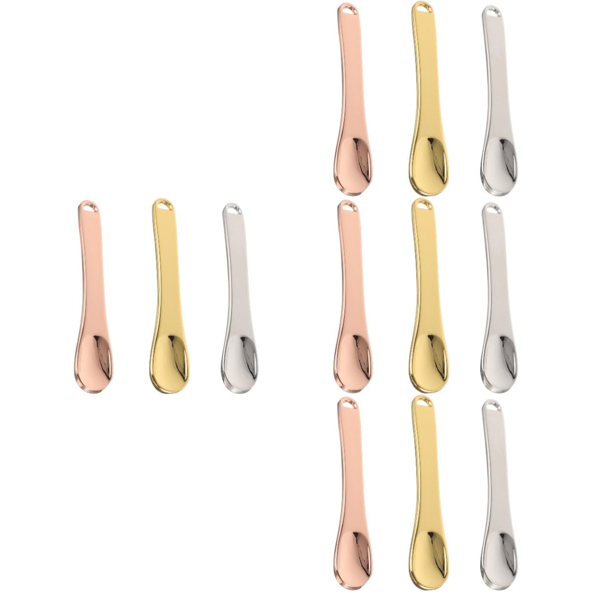 Healvian 12-Piece Reusable Eye Cream Spoon Set - Aluminum Alloy Skincare Tool for Moisturizing, Wrinkle Care & Makeup Application | Perfect for Eye Cream, Lip Gloss & Highlighter | Ideal for Home Spa & Travel Skincare Routine