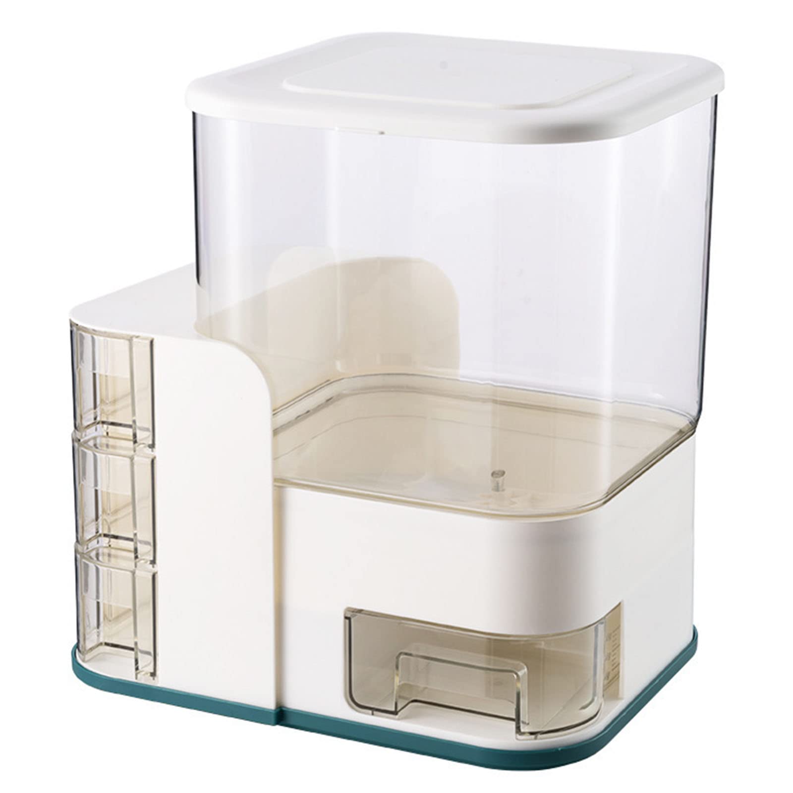 Plastic Rice Storage Container with Lid - Large Food Dispenser for Kitchen, Pantry & Bulk Grains - Airtight Grain Bucket for Rice, Beans, Flour & Dry Food Storage (Green) | Perfect for Meal Prep, Organizing Pantry & Long-Term Food Preservation