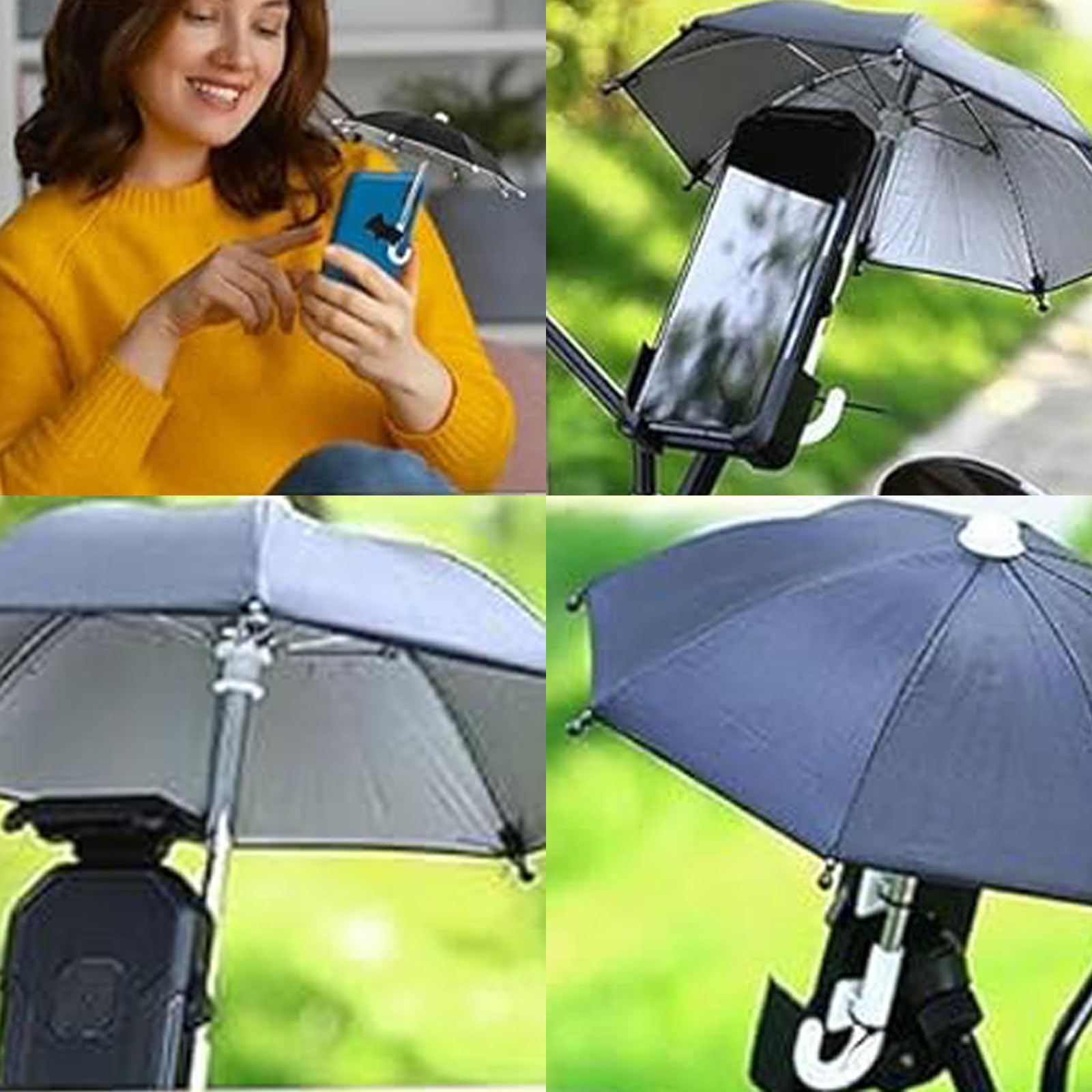 UV Protection Suction Cup Phone Umbrella - Mini Sun Shade Stand for Cell Phones, Perfect for Outdoor Activities, Beach, and Travel