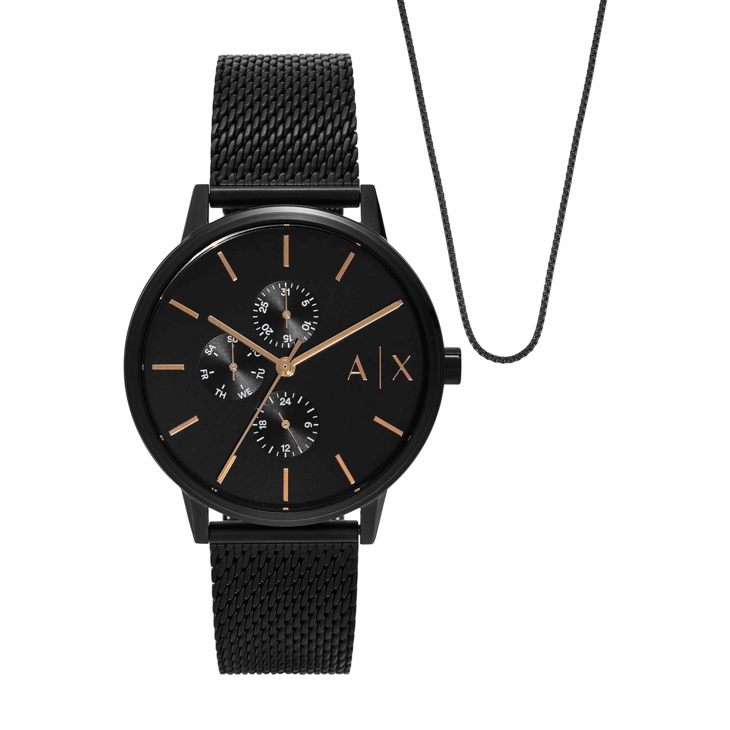 AX Armani Exchange Men's Analog Watch - Stainless Steel or Leather Band, 3-Hand Display - Perfect for Business, Casual & Formal Occasions
