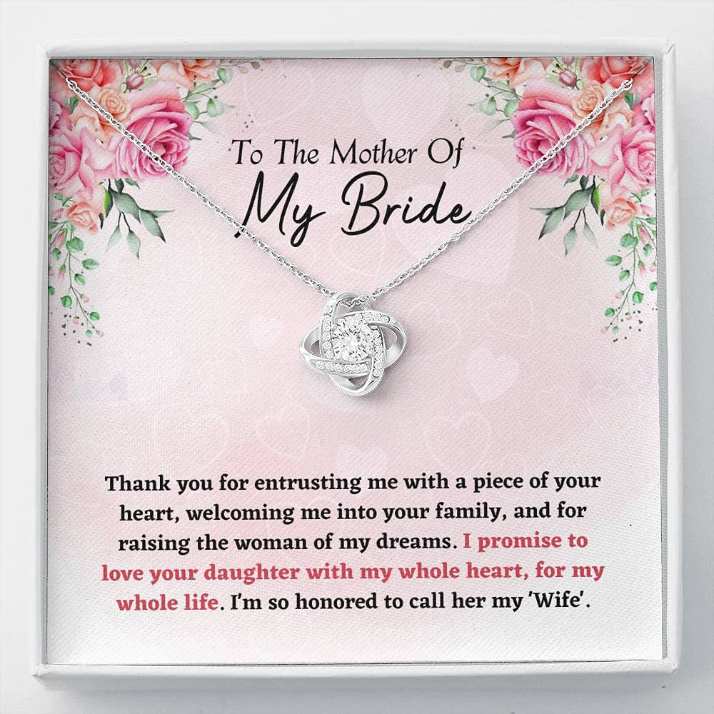 Elegant Love Knot Necklace - Perfect Mother of the Bride Gift from Bride or Groom | Jewelry for Weddings, Mother's Day, Anniversary & Special Occasions
