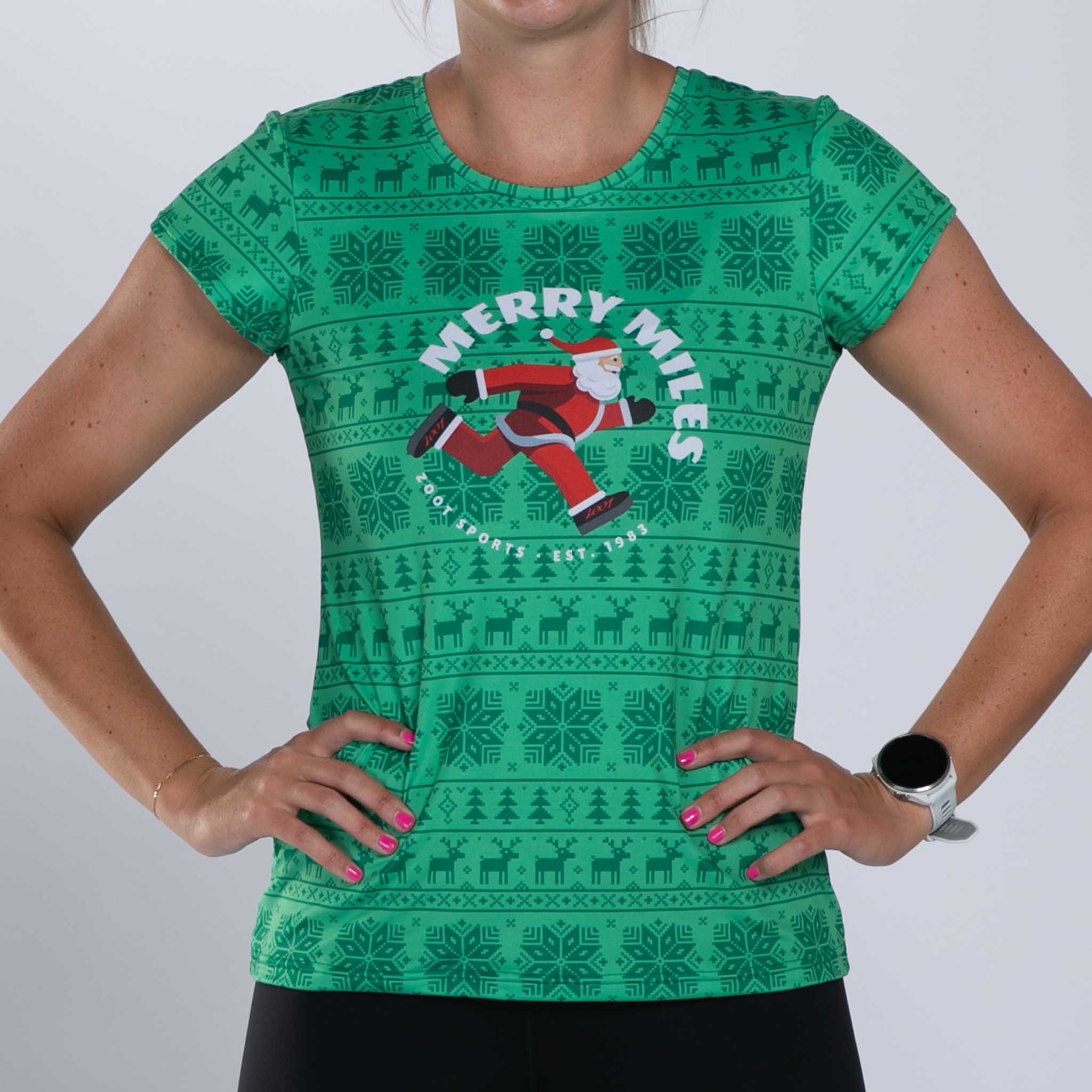 Women's Limited Edition Running Tee - Merry Miles | Lightweight Performance Shirt for Jogging, Gym & Outdoor Activities