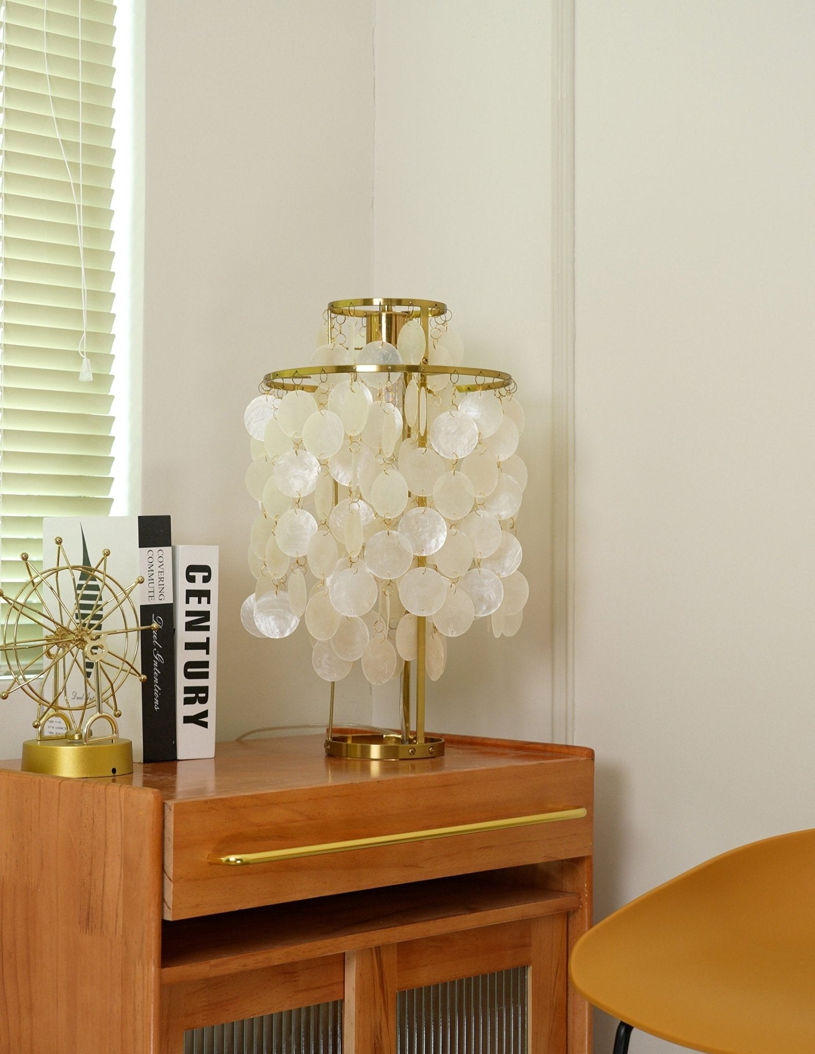 Modern Round Shell Table Lamp - Stylish Bedside & Living Room Lighting for Home Decor | Perfect for Bedroom, Office & Reading Nook