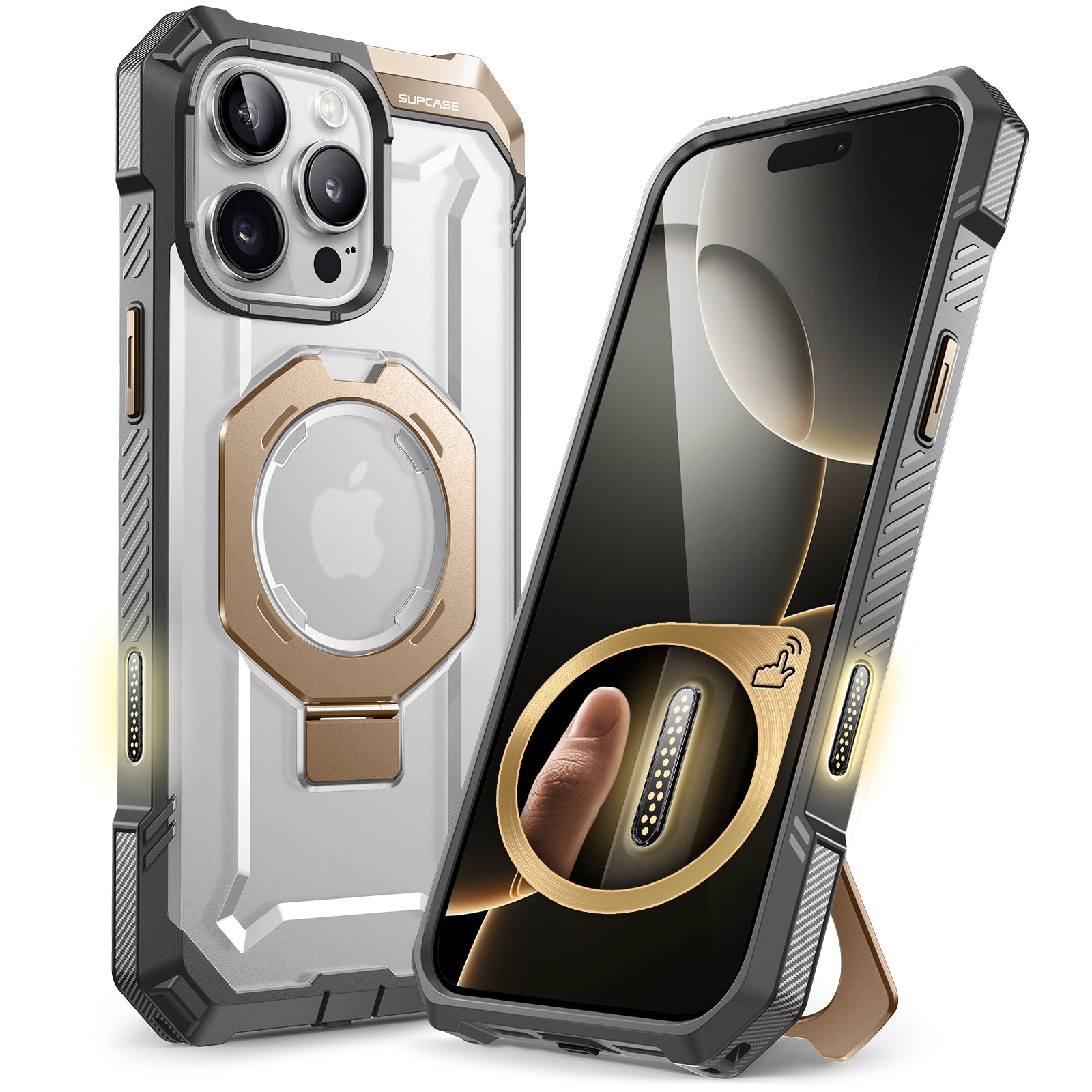 iPhone 16 Pro Case 6.3 Inch with MagSafe - UB Grip & Camera Control Button - Shockproof Protective Cover (Gold) | Perfect for Outdoor Adventures, Travel & Everyday Use