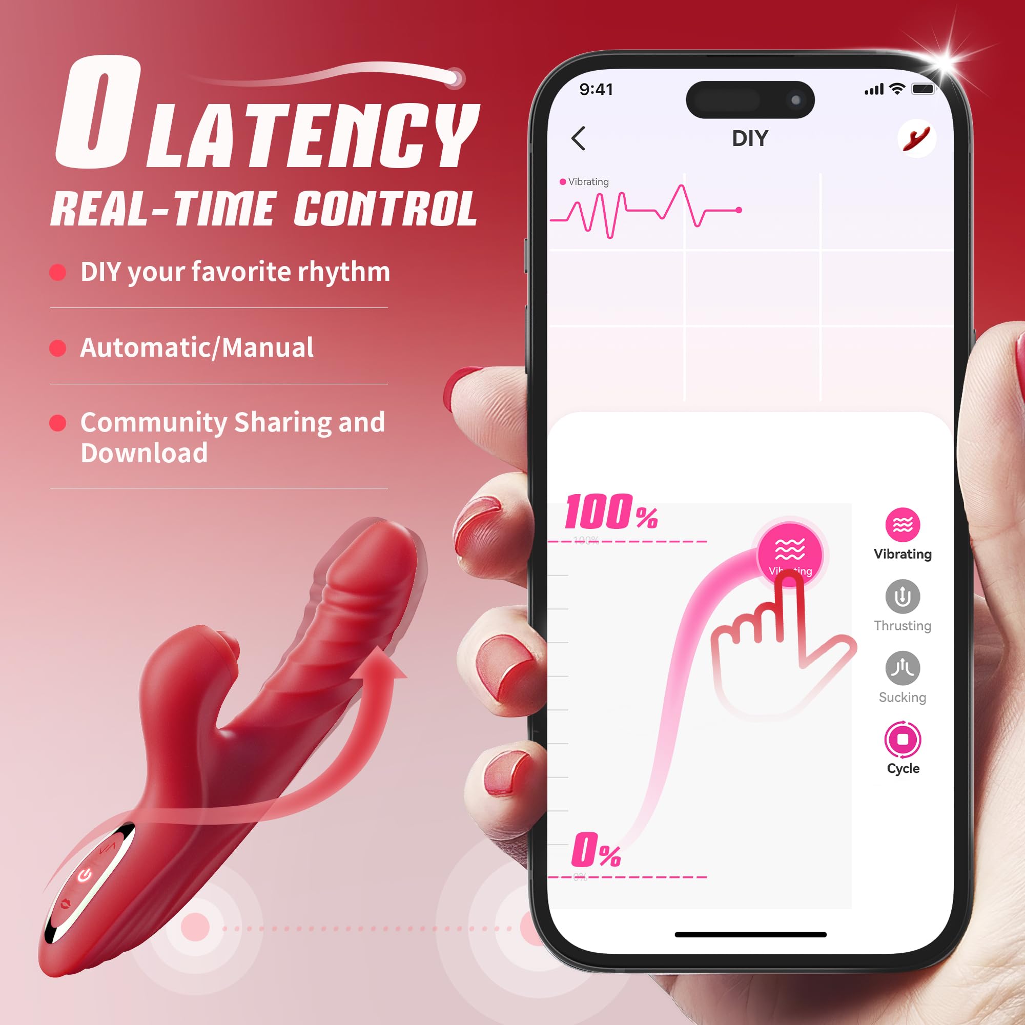 Toendi G Spot & Clitoral Stimulator - 10 Vibration Modes & 7 Thrusting Patterns Rabbit Vibrator with Licking Function - Adult Sex Toy for Women & Couples - Perfect for Solo Play, Couples Intimacy & Sensual Exploration