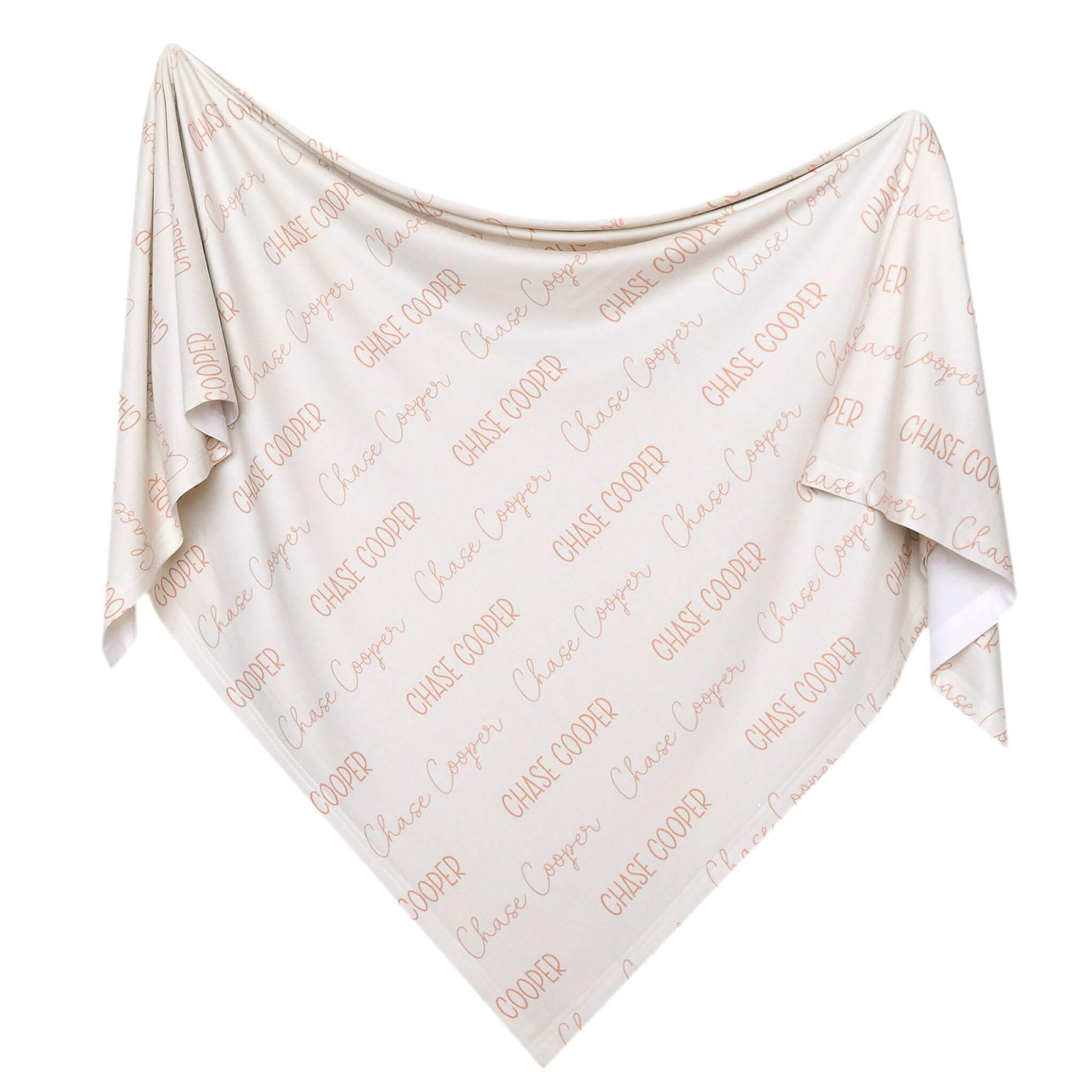 Personalized Baby Name Swaddle Blanket - Soft Vanilla Cotton Blanket for Newborns | Perfect for Nursery, Photography & Baby Shower Gifts