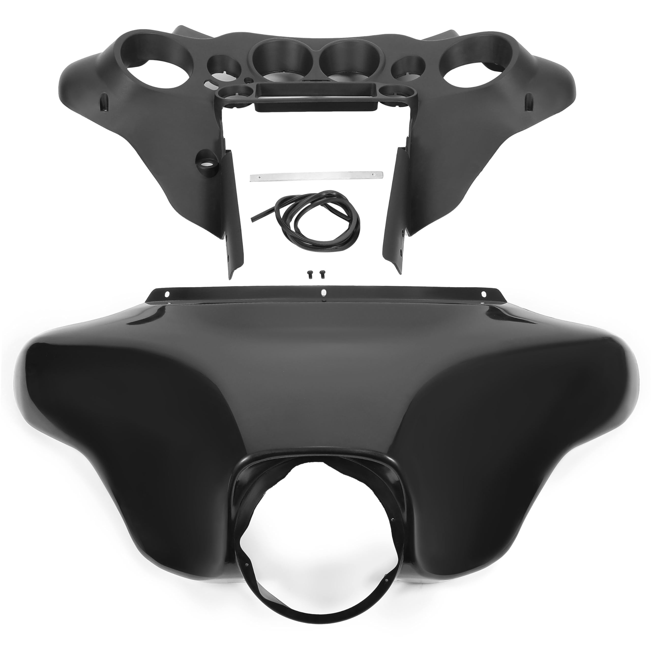 HECASA Front Batwing Inner Outer Fairing for Harley Davidson Touring Street Glide Electra Glide 1996-2013 Models - Black Plastic Replacement Part for Wind Protection & Custom Look