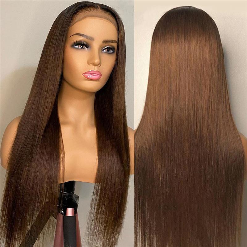 Eullair Perfect Chocolate Brown Lace Frontal Human Hair Wig - Natural Looking 13x4 HD Lace Wig for Black Women | TikTok Viral Hairpiece for Everyday Wear & Special Occasions