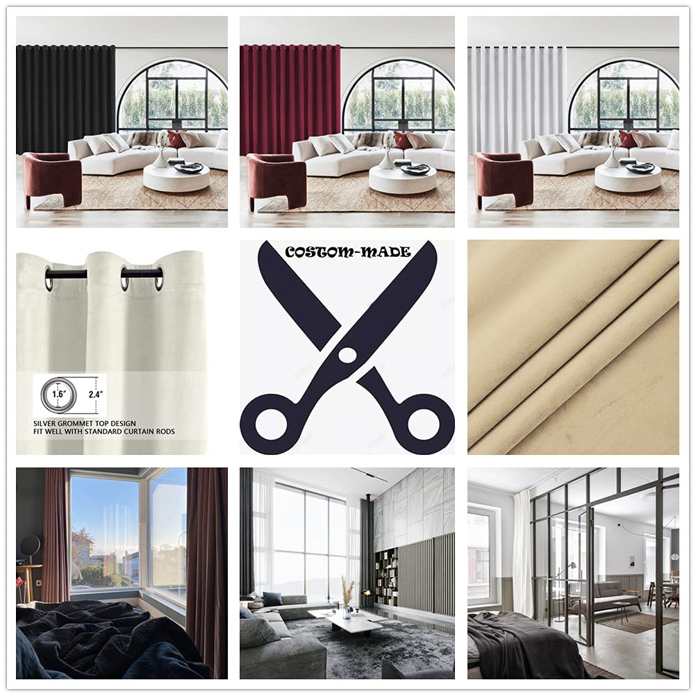 Extra Wide Velvet Room Divider Curtains with Grommet Top - Custom Size, Header & Color Options | Perfect for Home Offices, Studios & Privacy Spaces