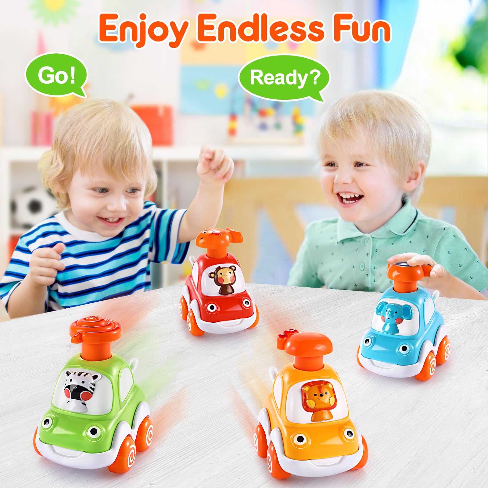 Best Press and Go Toy Cars for Toddlers 1-3 Years Old - Fun Baby Toys for 12-18 Months - Perfect 1st Birthday Gift for Boys & Girls - Great for Playtime, Learning & Early Development
