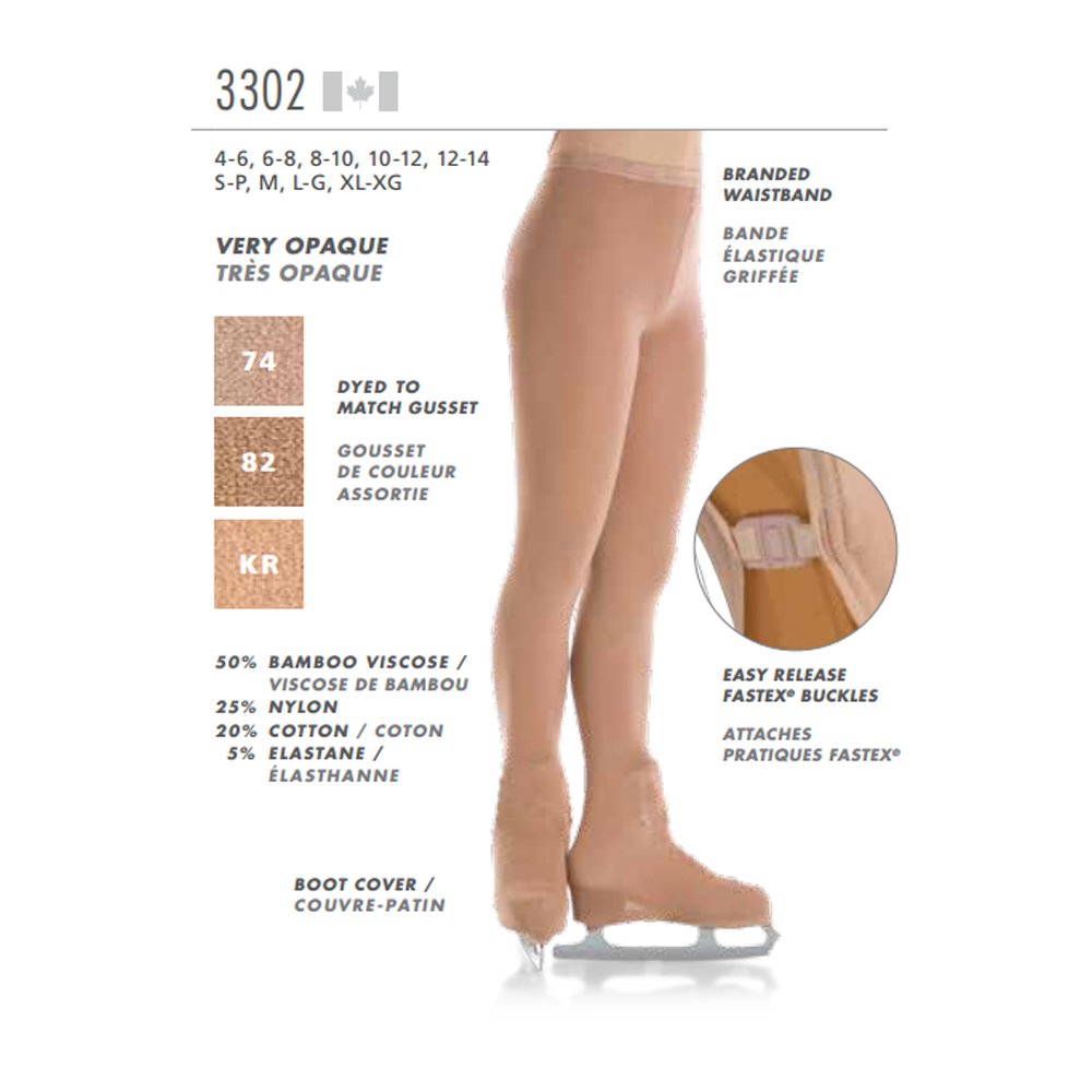 3302 Over The Boot Figure Skating Tights - Professional Ice Skating Leggings for Women & Girls - Perfect for Practice, Performances and Competitions