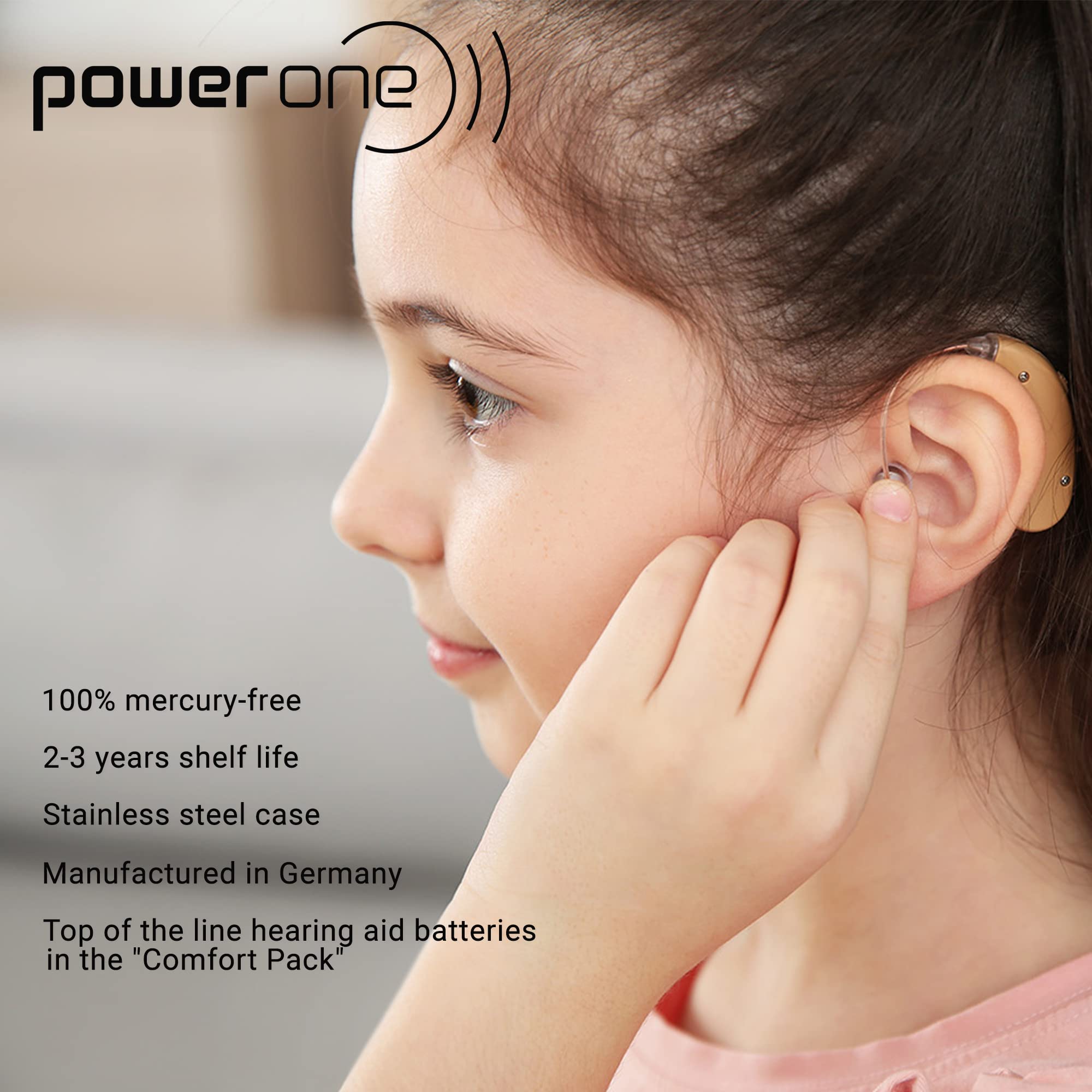 Power One Mercury-Free Hearing Aid Batteries Size 312 - 240 Batteries (4 Packs of 60) - Long-Lasting Zinc Air Technology for Clear Hearing - Perfect for Travel, Daily Use & Emergency Backup