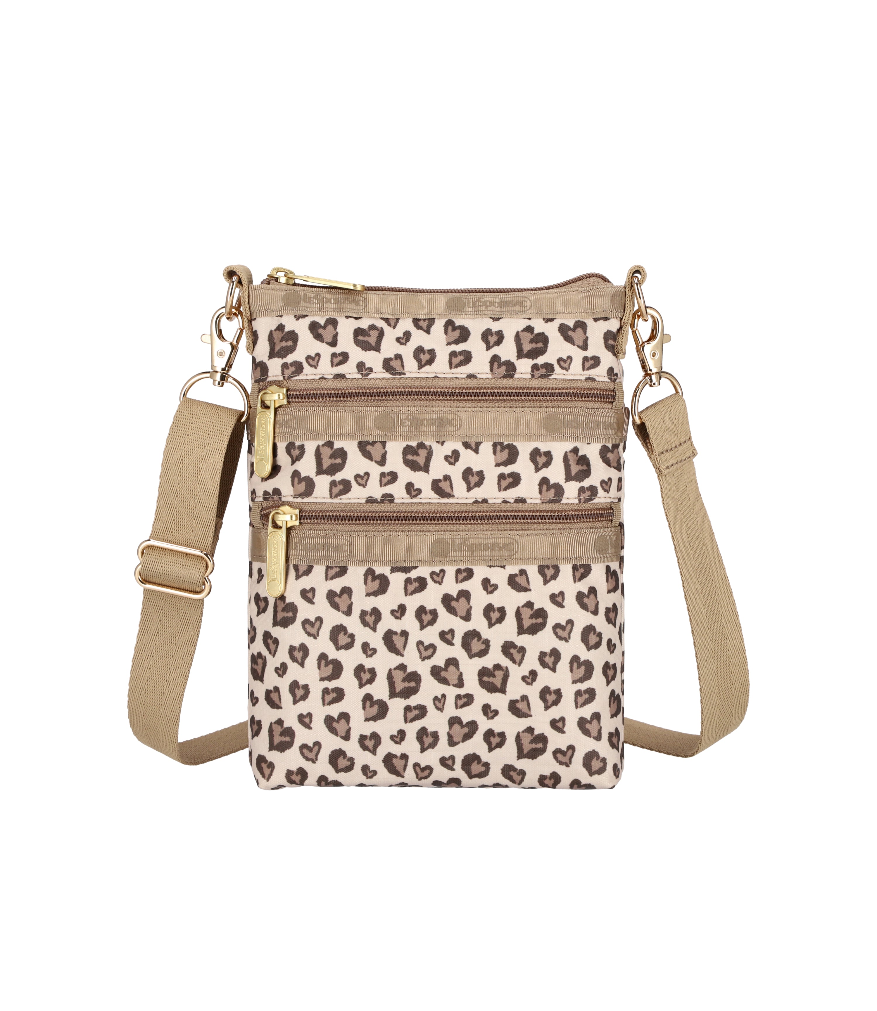 Latte Heart Leopard Brown print