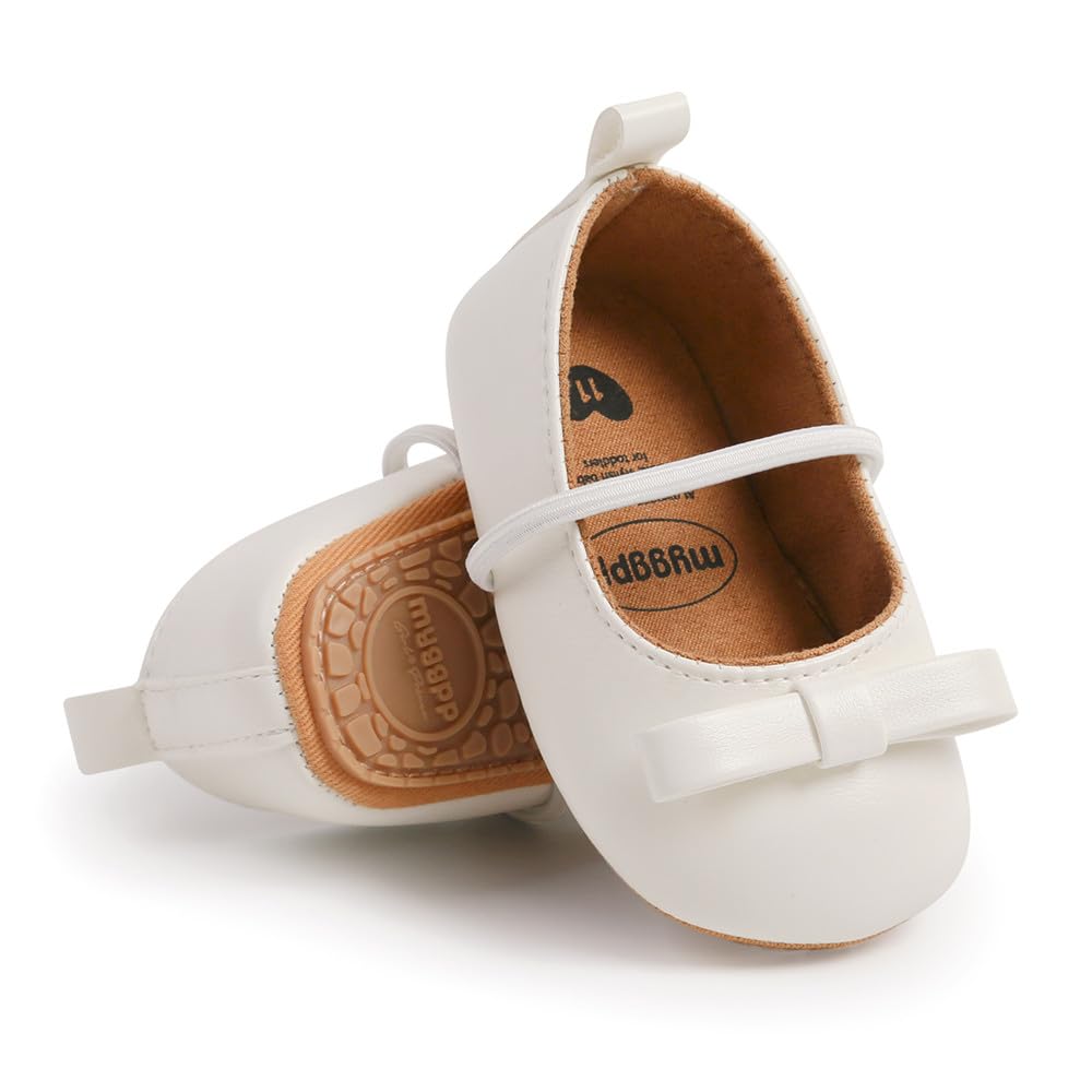 Baby Girl Shoes for Infant & Toddler - Soft Sole Mary Jane Walking Shoes | Princess Style Flat Shoes for Prewalkers & First Steps | Perfect for Weddings, Dresses & Special Occasions