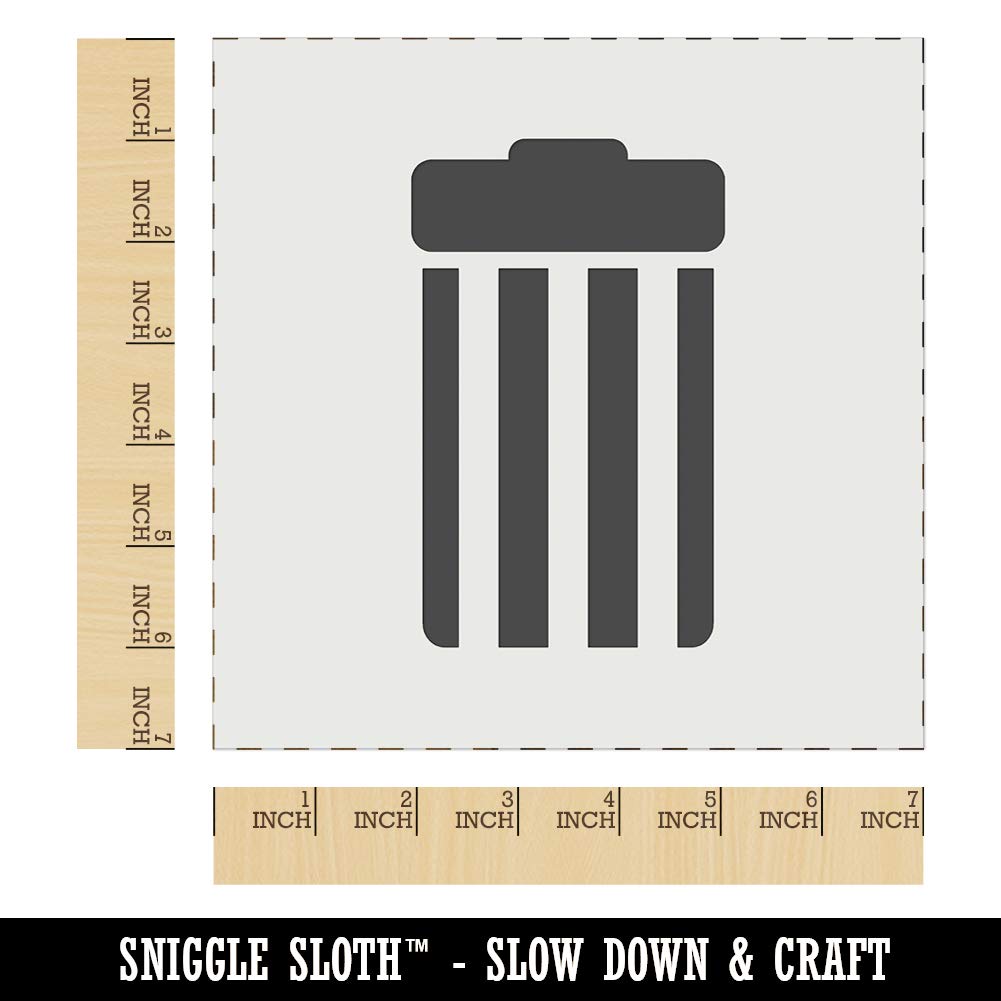 7 Inch Reusable Wall Stencil for DIY Garbage Trash Can Cookie Decorating - Perfect for Baking, Crafts & Home Decor Projects