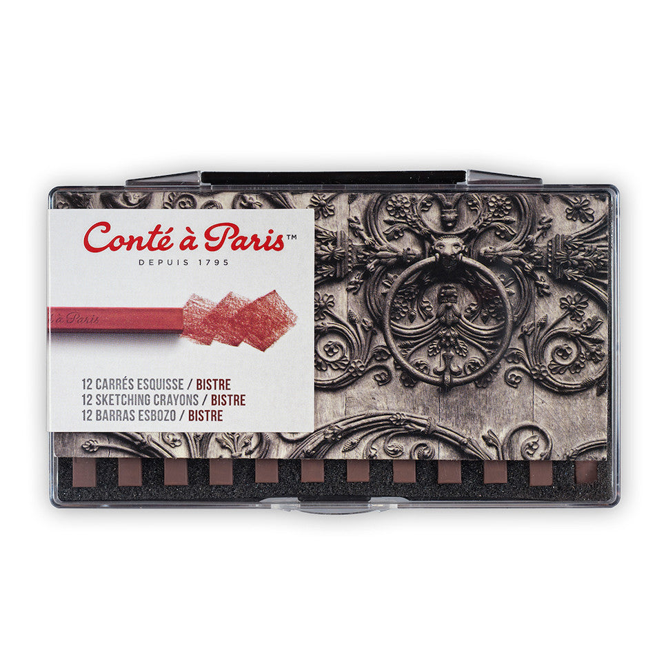 Conté à Paris Carre Sketching Crayons Bistre Set - Professional Art Drawing Pencils for Sketching, Shading & Blending - Perfect for Artists, Students & Sketchbook Drawing