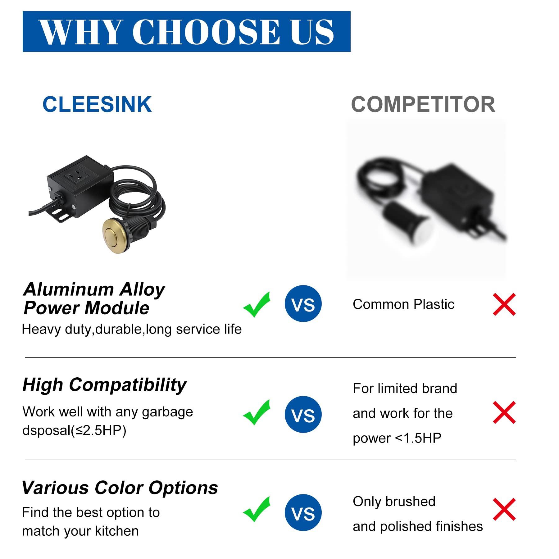 CLEESINK Garbage Disposal Air Switch Kit - 2
