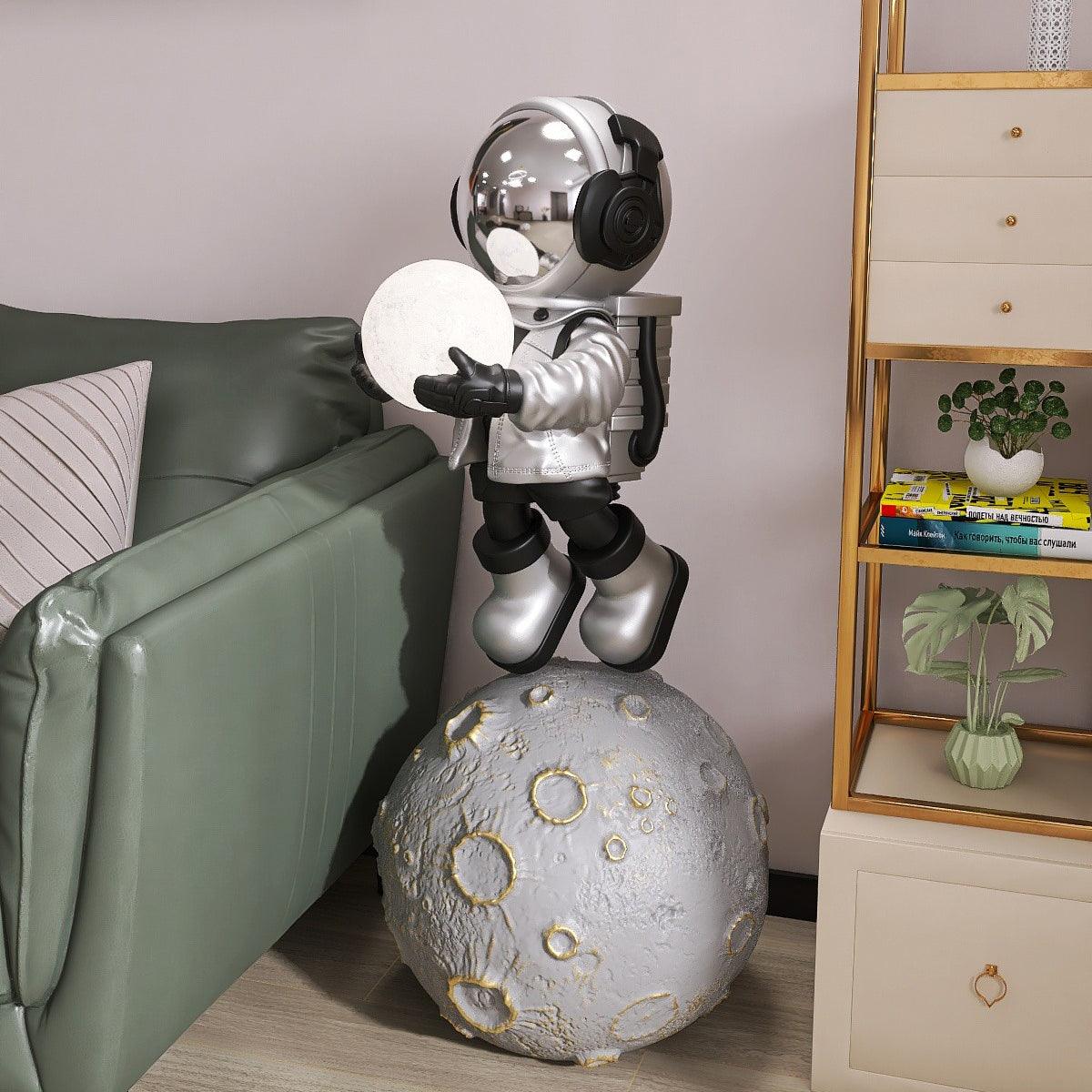 Diver Astronaut LED Floor Lamp with Built-in Rechargeable Battery - Modern Night Light for Bedroom, Living Room, and Office Decor