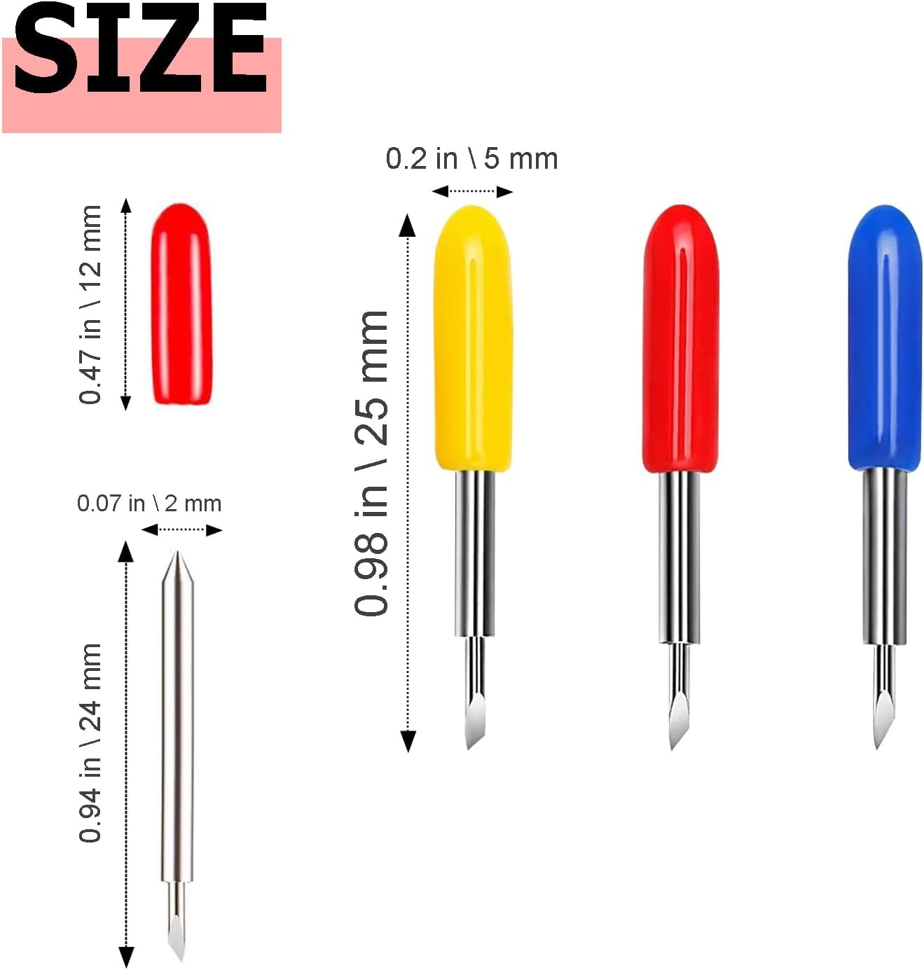 40 Pcs Standard Replacement Blades for Cricut Explore Air 2/Air 3/Maker/Maker 3 - 45° Fine Point Cutting Blades (Red) - Perfect for DIY Crafts, Vinyl Cutting, and Paper Projects