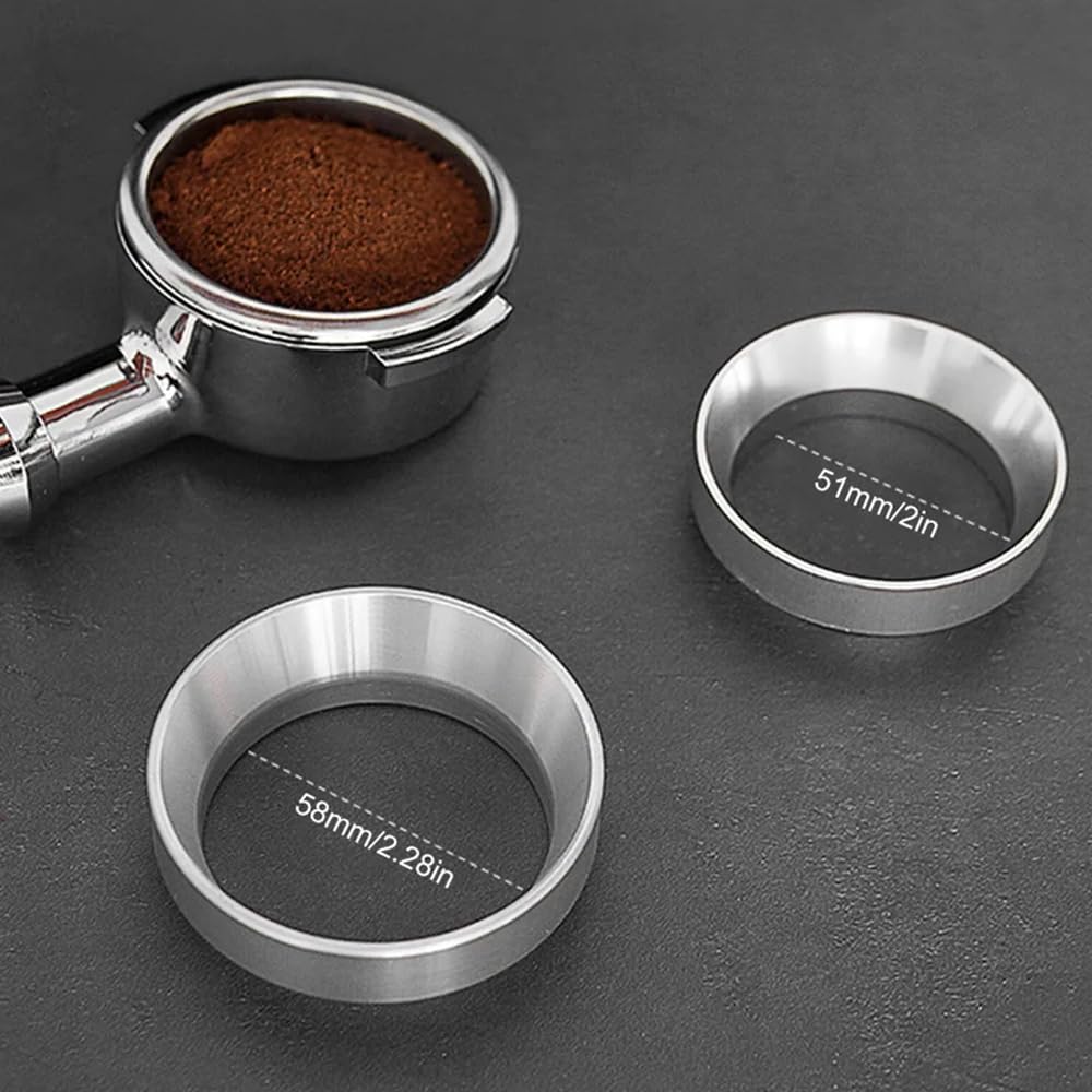 51mm Aluminum Coffee Dosing Ring - Magnetic Espresso Funnel Accessory for Precise Coffee Grounds Dispensing | Perfect for Baristas & Home Brewing