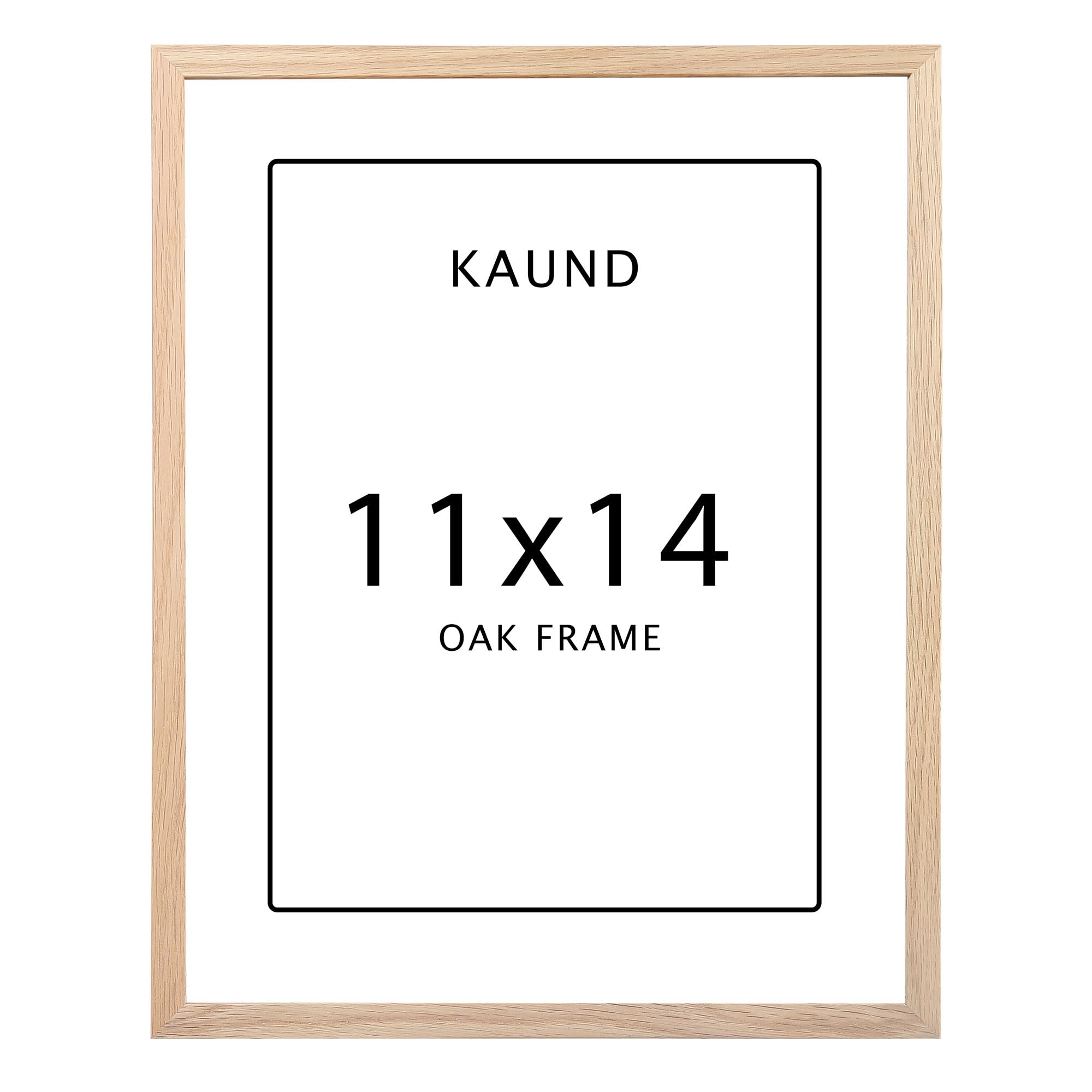 KAUND 11x14 Oak Wood Picture Frame with Polished Plexiglass - Natural Wood Wall Photo Frame for Home Decor, Office Art Display, and Gift Giving - Perfect for Displaying Family Photos, Artwork, and Posters