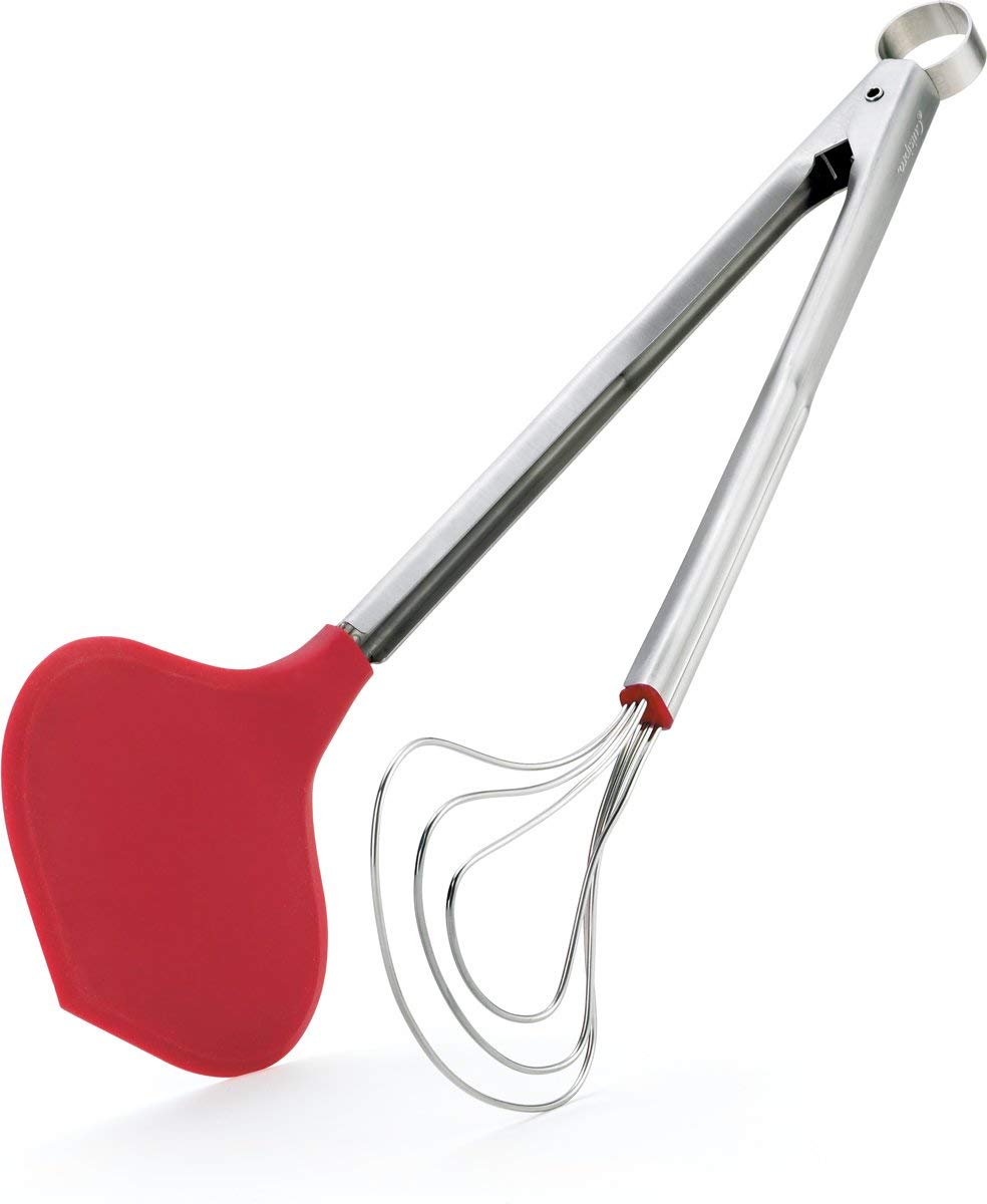 Browne & Co Premium Fish Tongs - 12 Inch Stainless Steel Kitchen Tongs for Grilling, BBQ, and Serving - Heat Resistant & Non-Slip Grip (Red) - Perfect for Seafood, Salad, and Hot Dishes