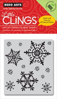 Hero Arts Repositionable Rubber Stamps - Christmas Snowflakes Cling Stamps for Card Making, Scrapbooking & DIY Holiday Crafts