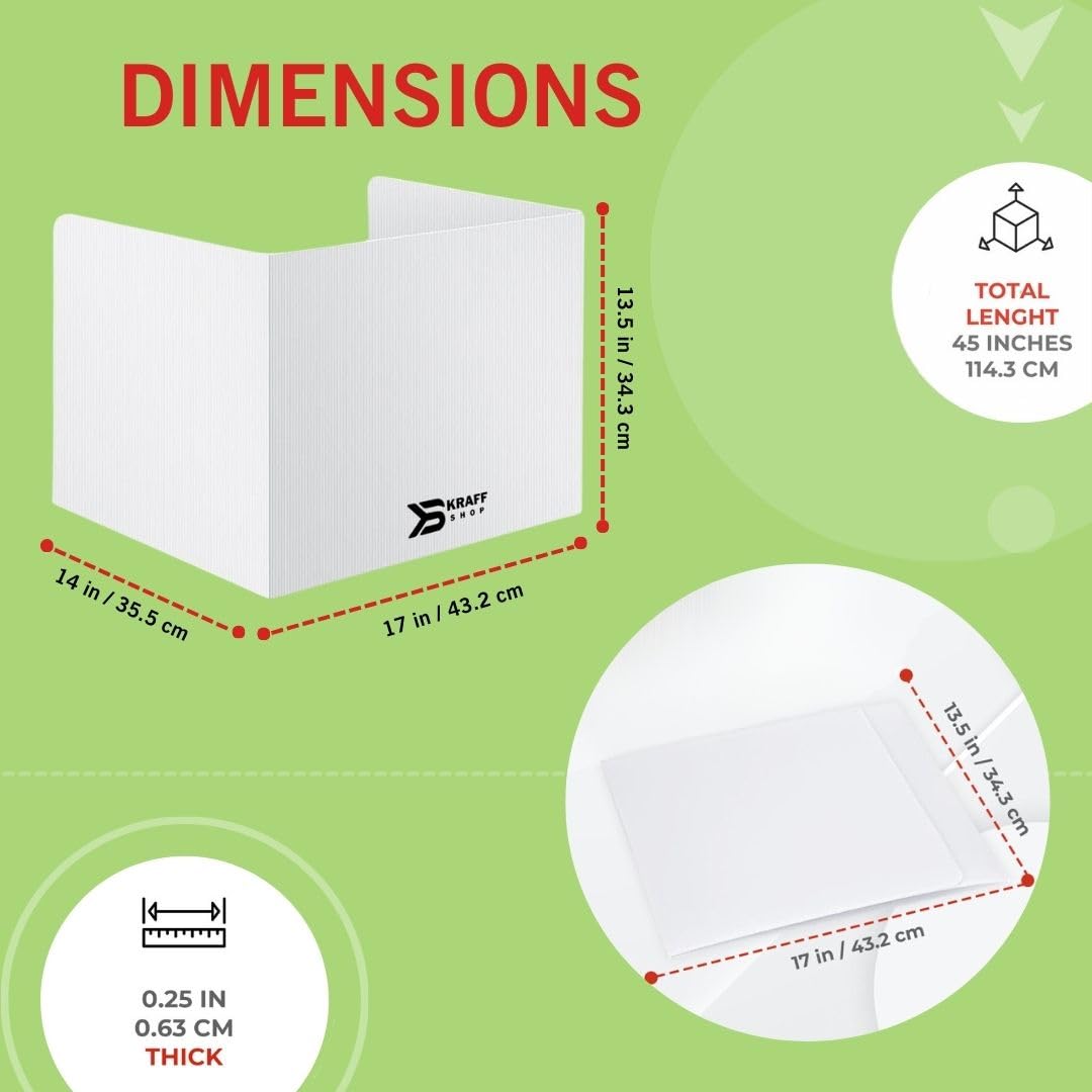 24 Plastic Privacy Folders for Students - Waterproof Desk Dividers for Classrooms & Testing