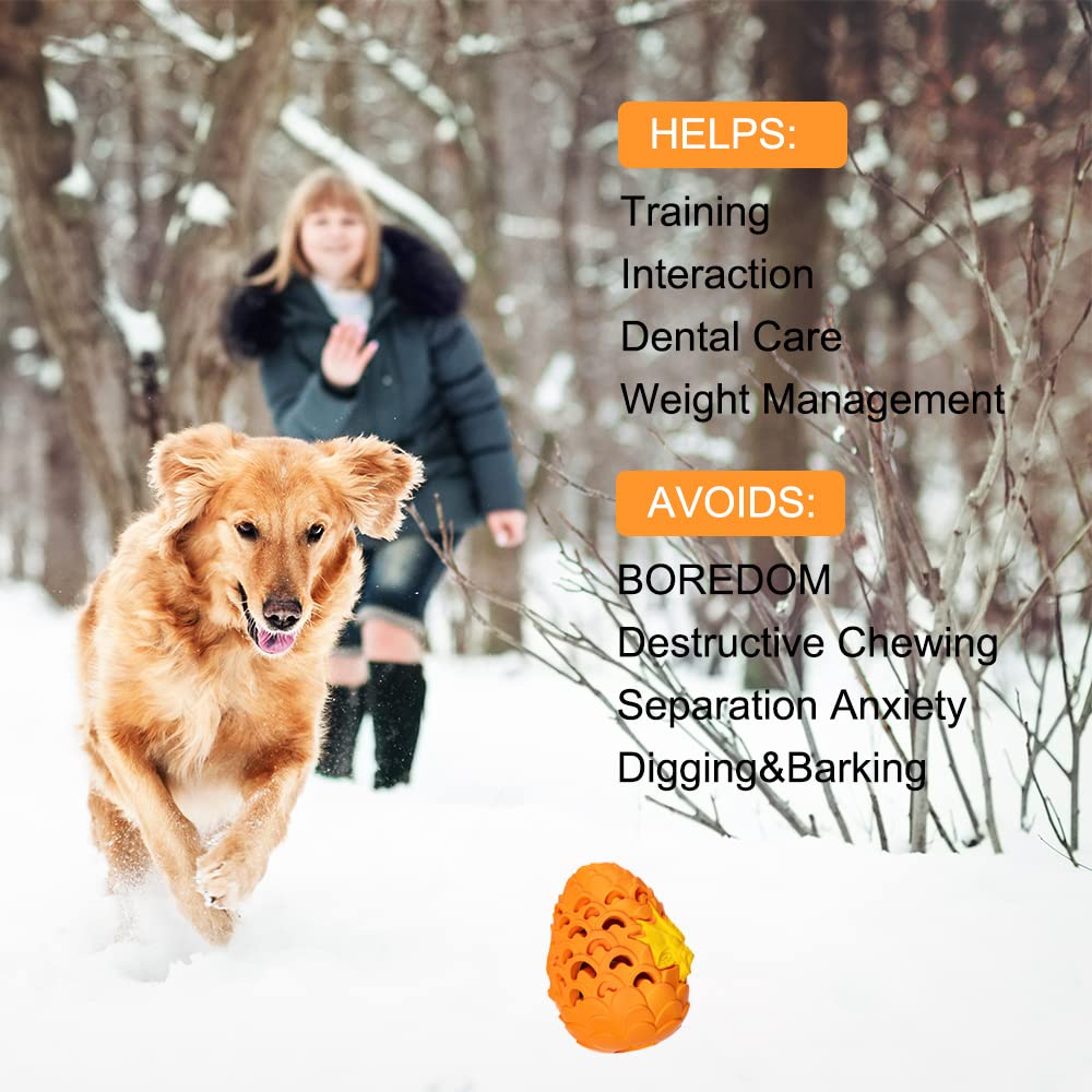 Indestructible Dog Toys for Large Aggressive Chewers - Durable Dragon Egg & Bacon Flavored Treat Dispensing Chew Toy - Perfect for Playtime, Training, and Anxiety Relief