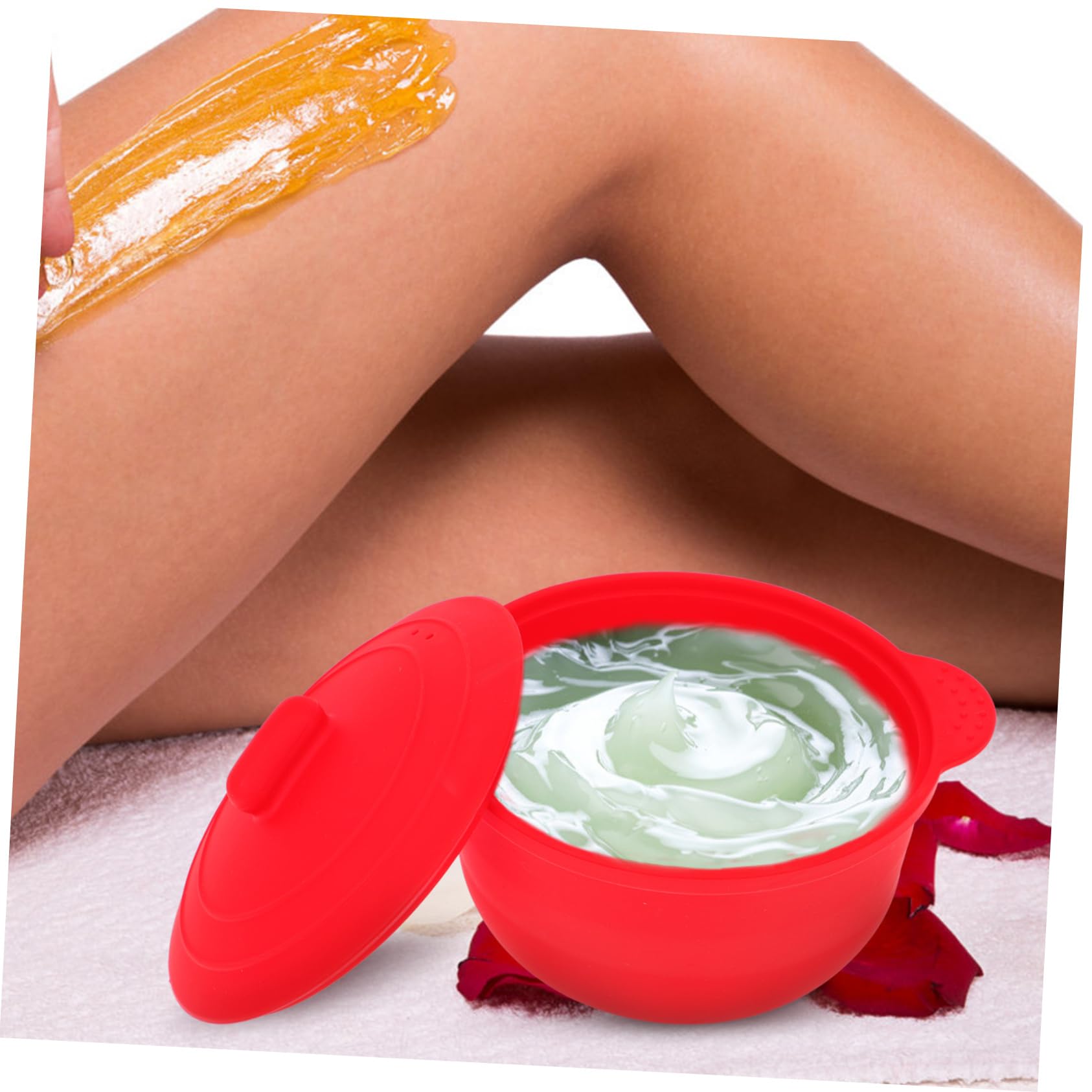 Silicone Wax Melter Bowl - Portable Makeup & Liquid Containers for Travel - Wax Melting Tool with Heater for DIY, Spa, and Home Use - Red